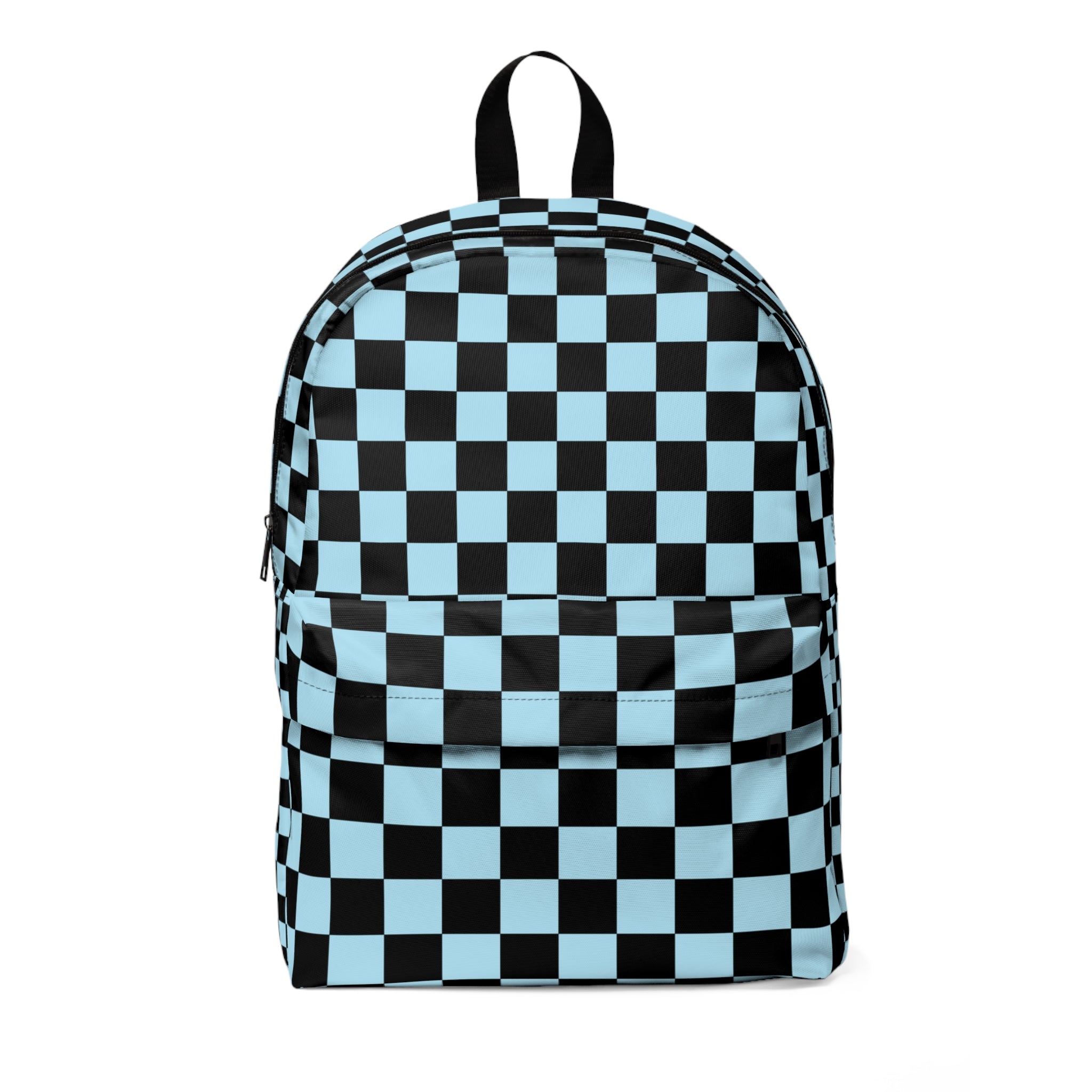 Checkerboard Black and Blue Unisex Classic Backpack, Artsulli - Art is Long, Life is Short, Bags, Size, One size, , , , , 47827691835007880094