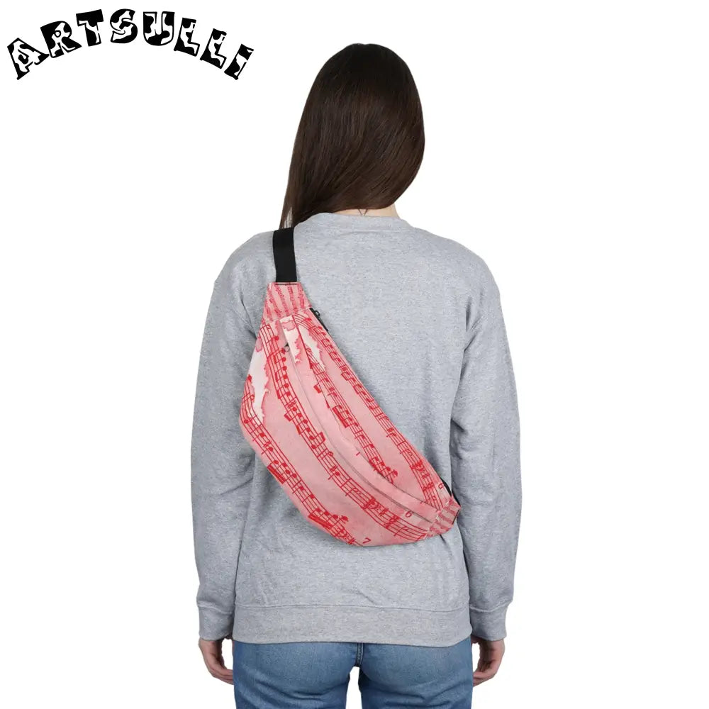 JAKKOUTTHEBXX Pink Musical Score Fanny Pack 2025