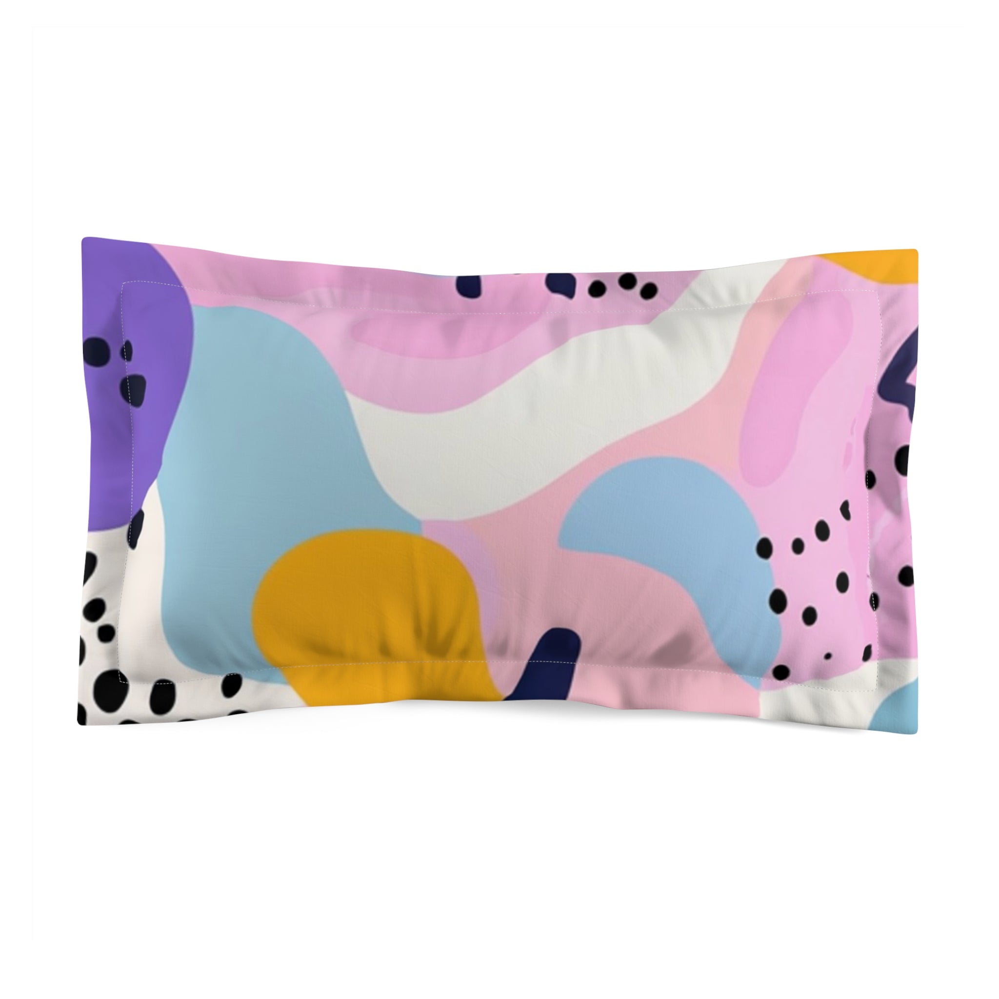 Colorful Abstract Dots and Shapes Microfiber Pillow Sham, Artsulli - Art is Long, Life is Short, Home Decor, Size, King, , , , , 25847187577140