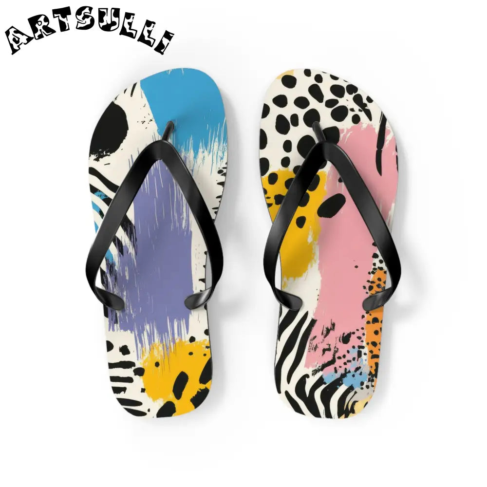 JAKKOUTTHEBXX Rae Zebra Rhapsody II Flip Flops JAKKOUTTHEBXX