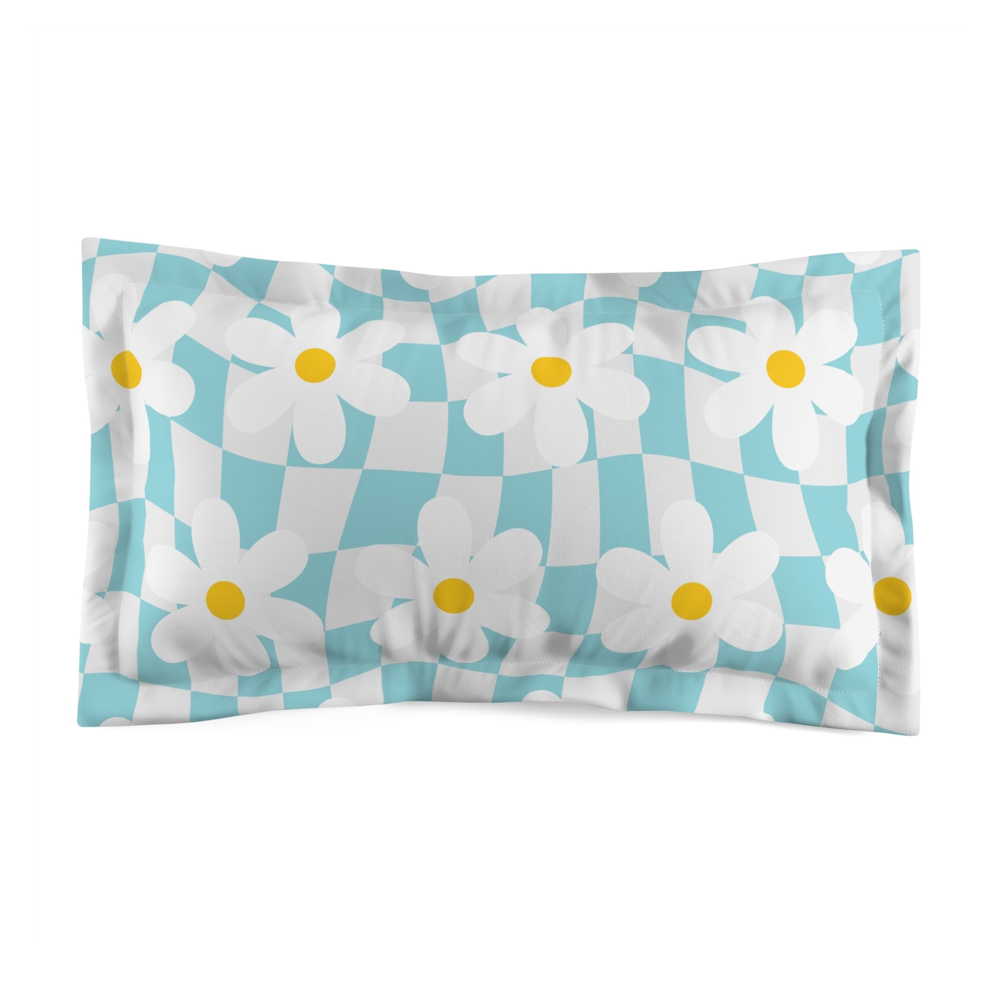 Trippy Check Garden Microfiber Pillow Sham, Artsulli - Art is Long, Life is Short, Home Decor, Size, King, , , , , 27313487627162514634