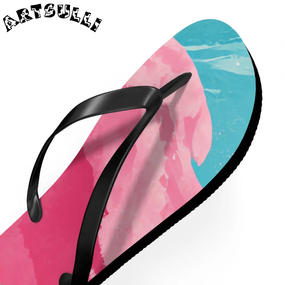 JAKKOUTTHEBXX The Great Pastelwave Pink and Blue Flip Flops