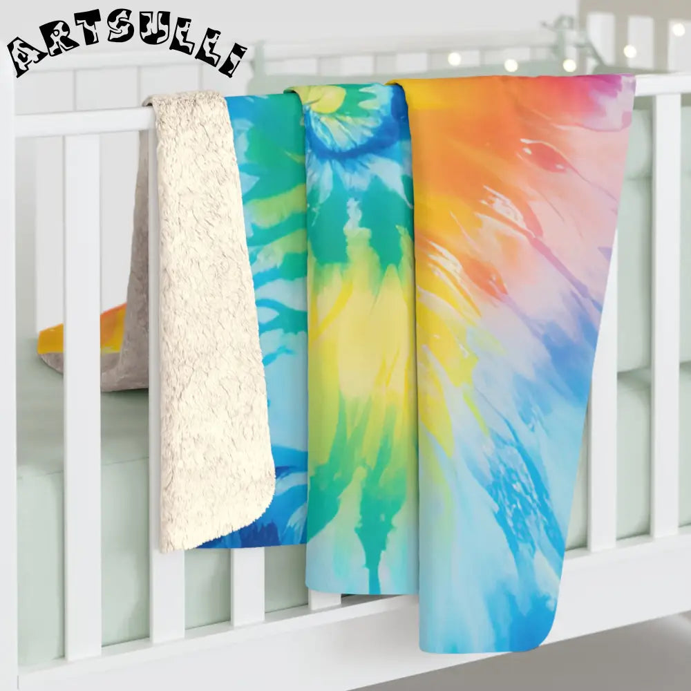 JAKKOUTTHEBXX Rainbow Spiral Cozy Fleece Blanket 2025