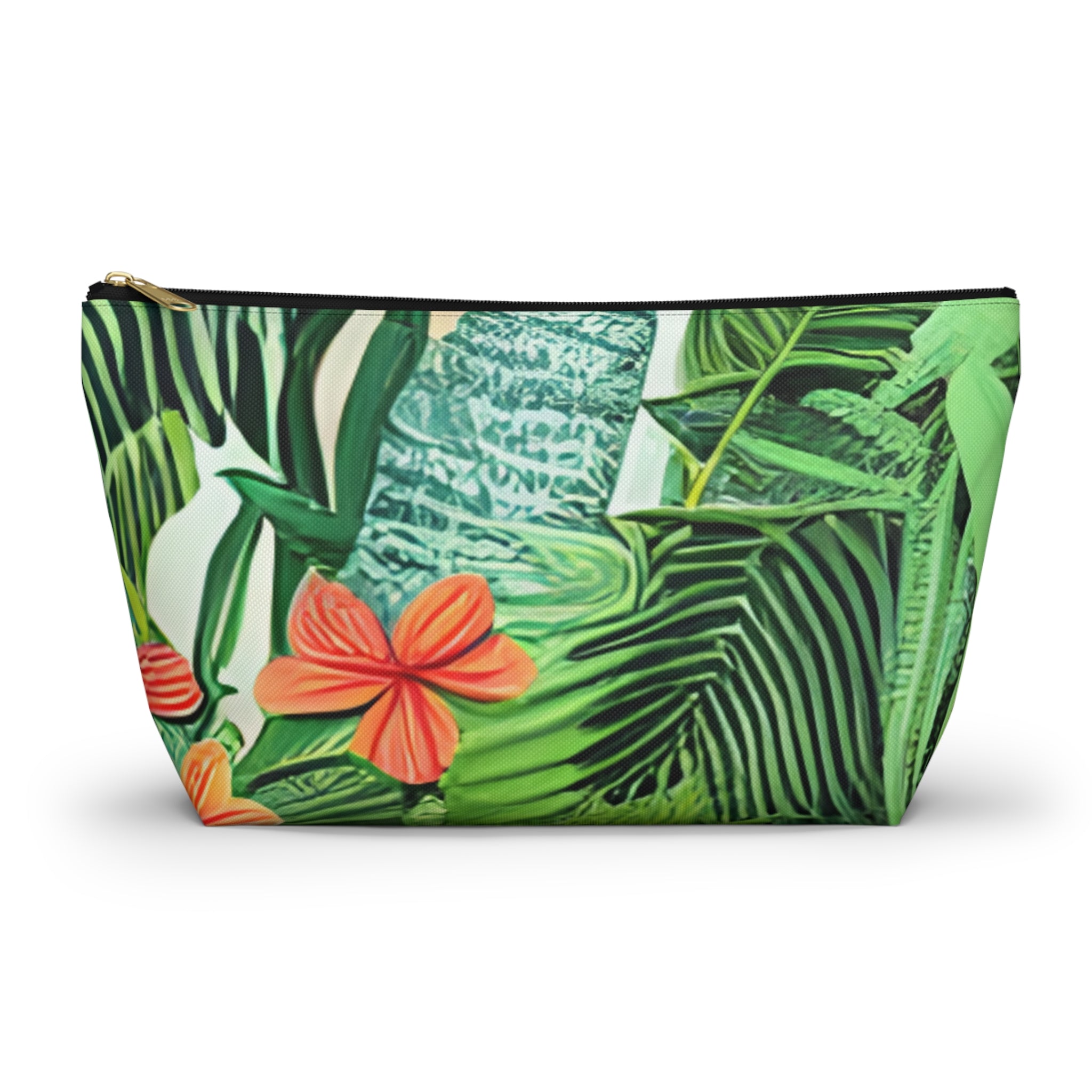 Jungle Zebra Art Accessory Pouch w T-bottom, Artsulli - Art is Long, Life is Short, Bags, Size, Large, Color, Black zipper, , , 62045238266010
