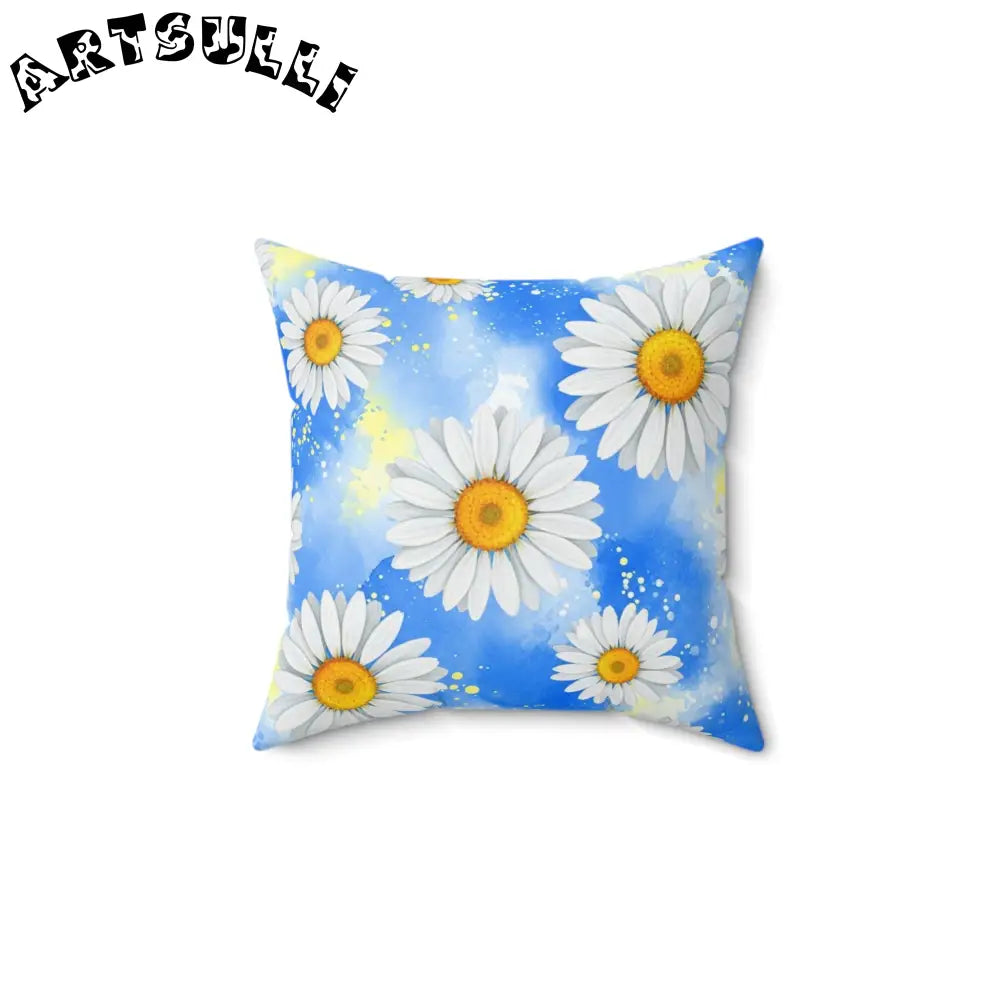 JAKKOUTTHEBXX Daisies Spun Polyester Square Pillow JAKKOUTTHEBXX