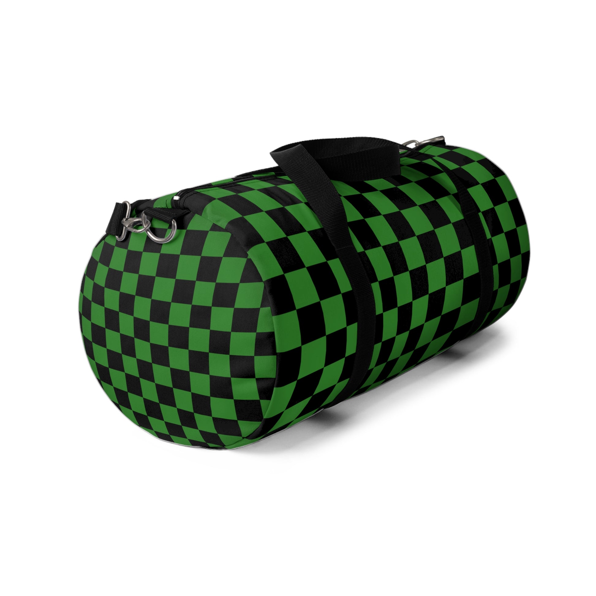 Checkerboard II Green and Black Duffel Bag, Artsulli - Art is Long, Life is Short, Bags, , , , , , , 