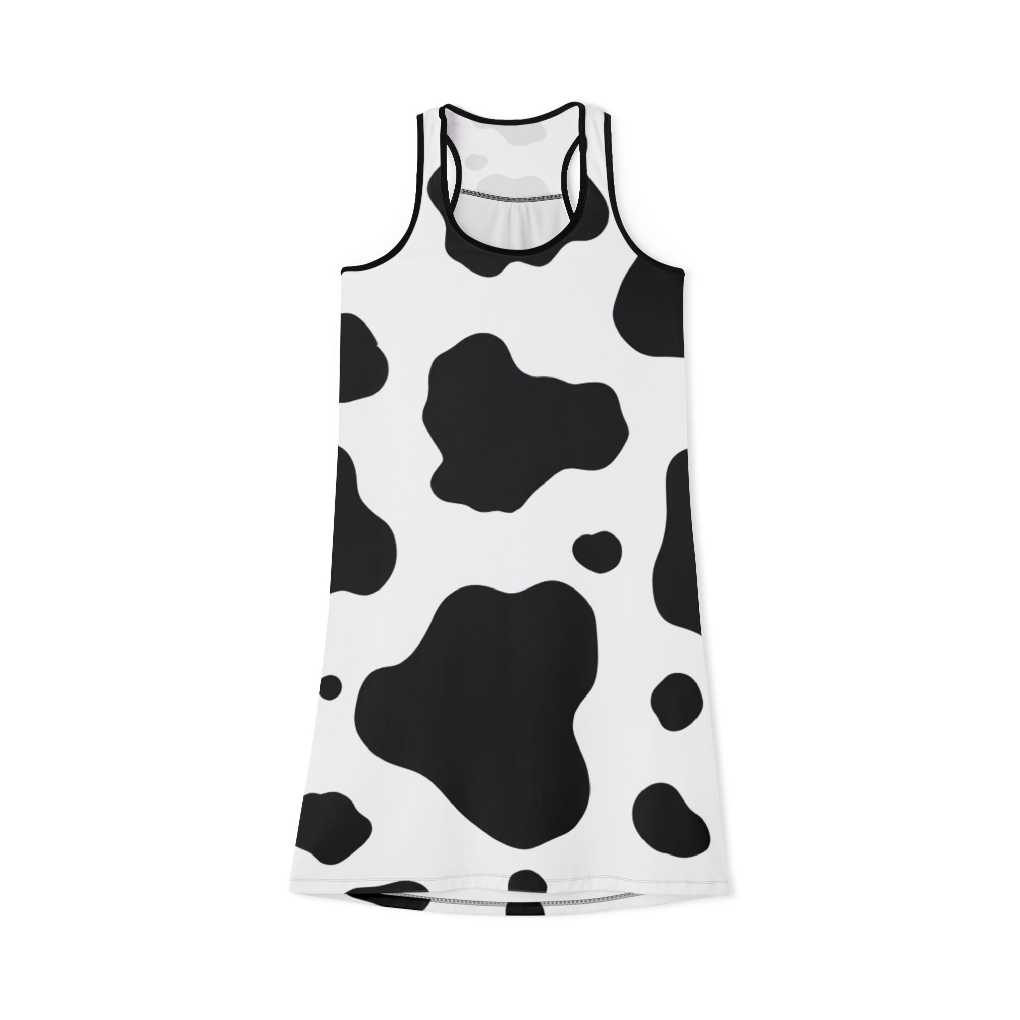 Cow Print Focus Women's Racerback Dress (AOP)