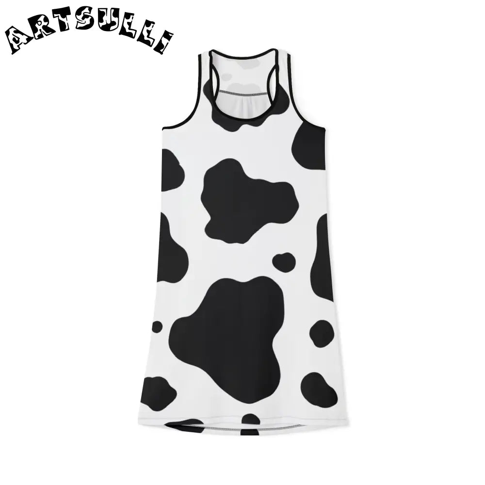 JAKKOUTTHEBXX Cow Print Tank Top Dress Comfortable Wearing Experience 2025