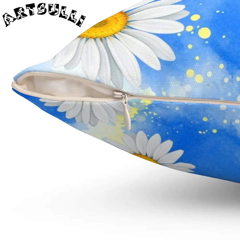 JAKKOUTTHEBXX Daisies Spun Polyester Square Pillow JAKKOUTTHEBXX