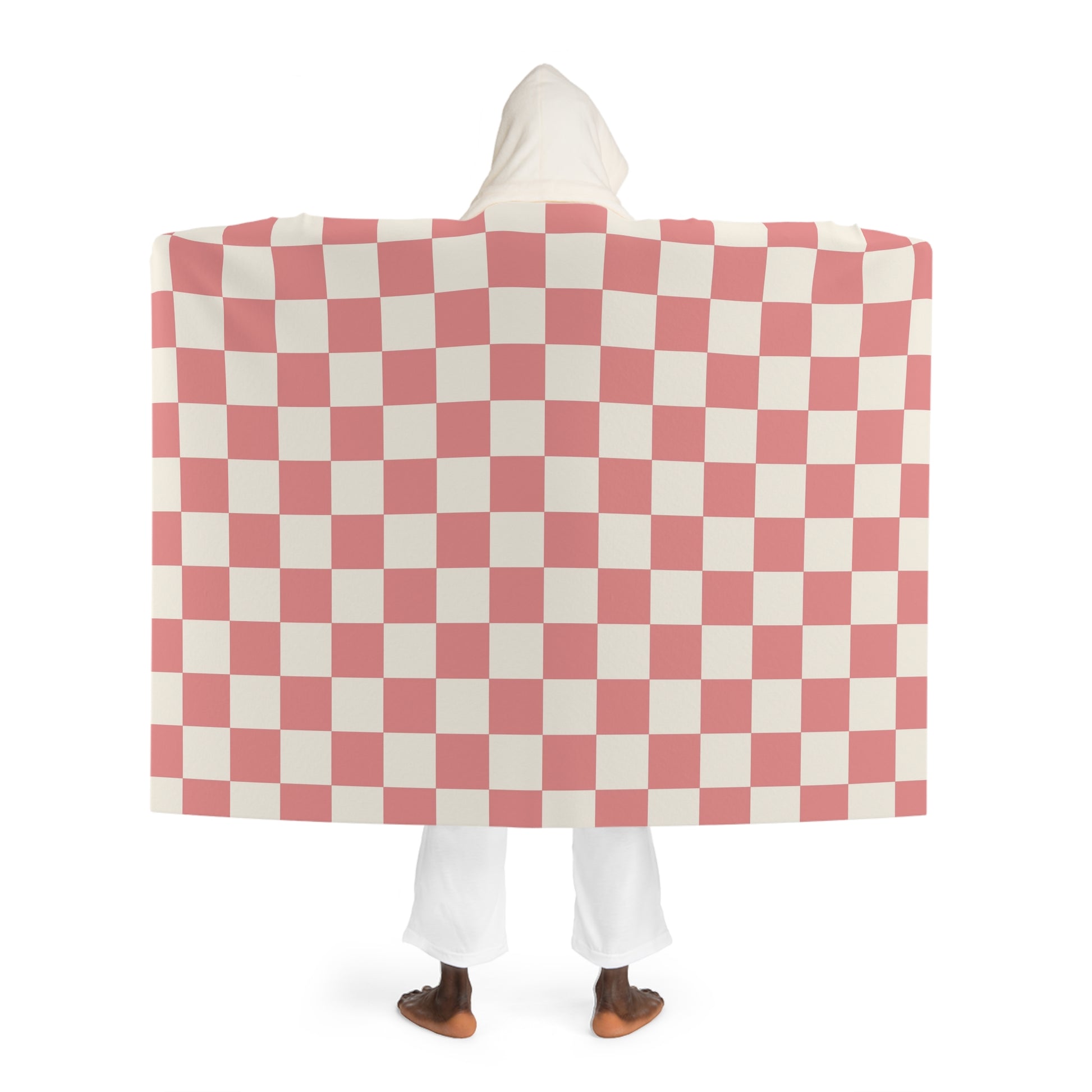 Retro Checkered Grassland Sprites Hooded Sherpa Fleece Blanket, Artsulli - Art is Long, Life is Short, All Over Prints, , , , , , , 