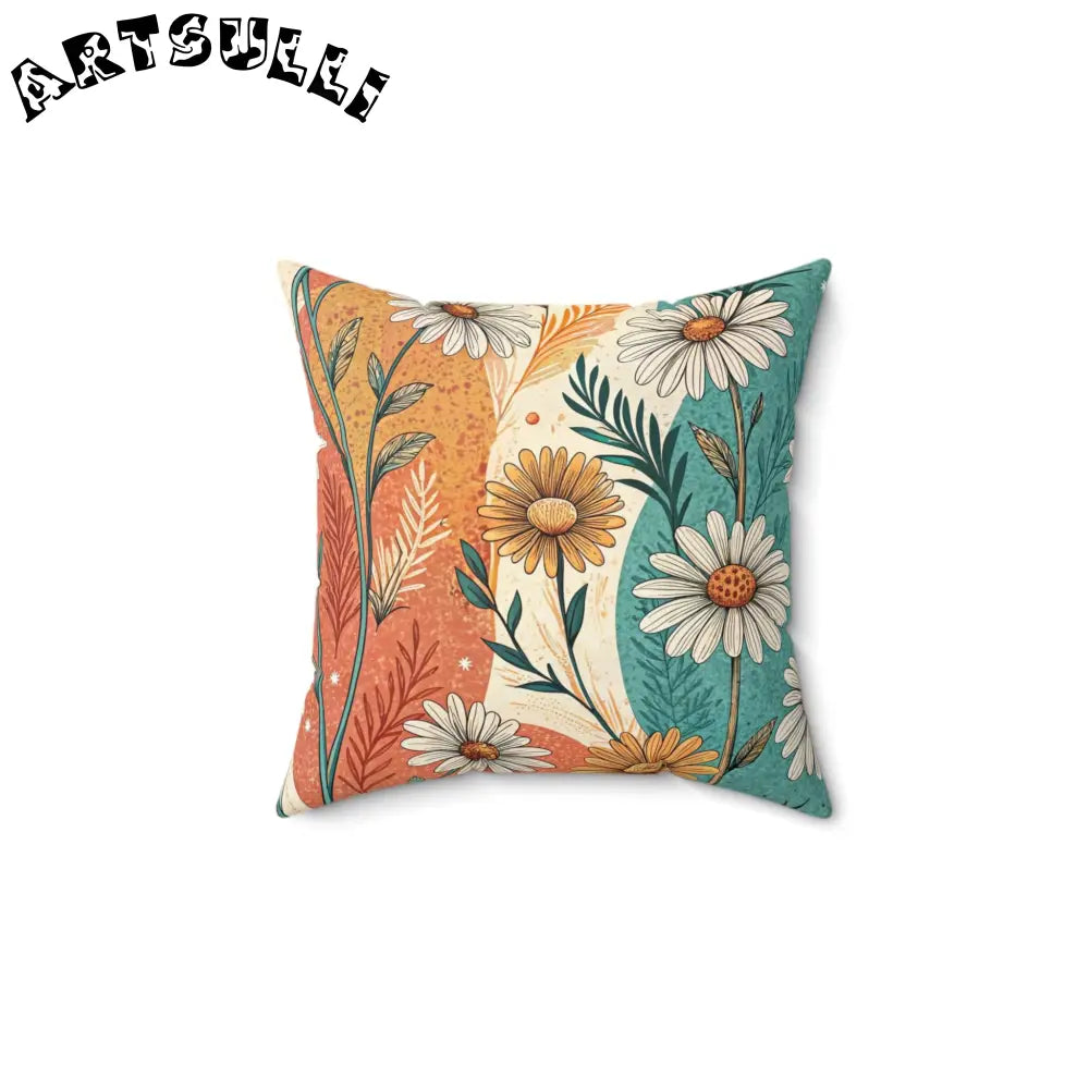 JAKKOUTTHEBXX Retro Daisy Dream Spun Polyester Square Pillow