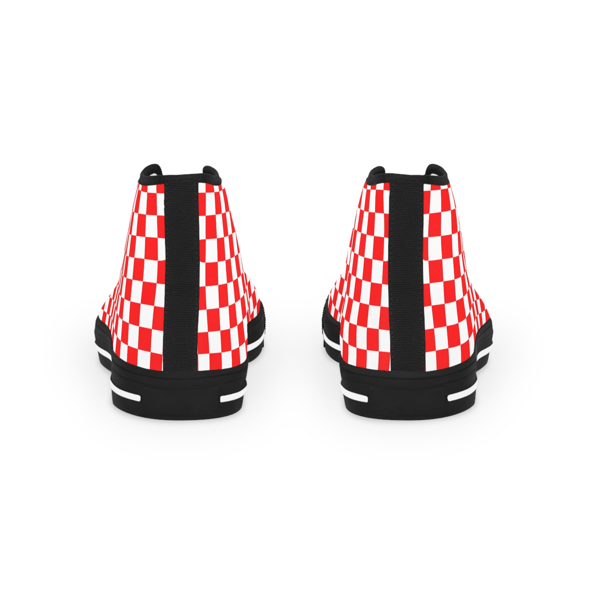Checkerboard II Red and White Copy of Men's High Top Sneakers, Artsulli - Art is Long, Life is Short, Shoes, , , , , , , 