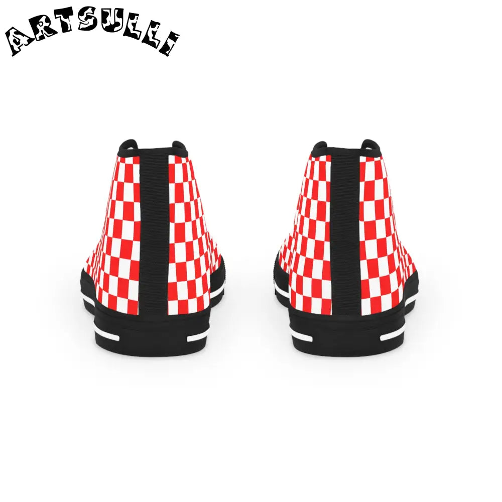 JAKKOUTTHEBXX Checkerboard II Red and White Copy of Men’s High Top