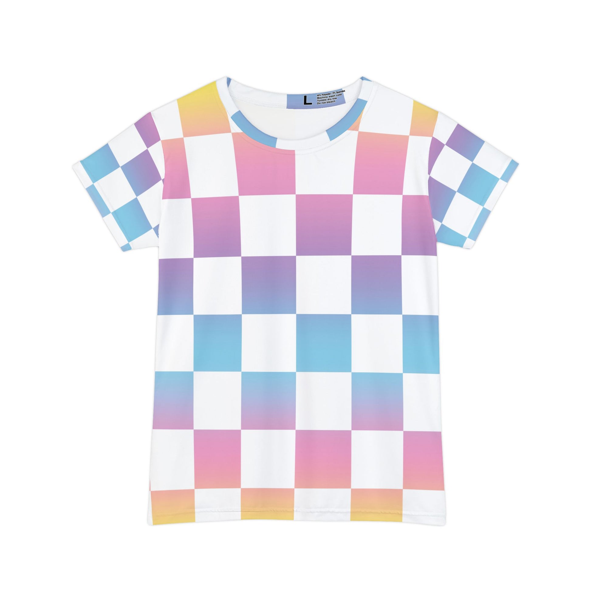 Vaporwave Check II Women's Short Sleeve Shirt (AOP), Artsulli - Art is Long, Life is Short, All Over Prints, Size, XS, , , , , 27792283817975444039