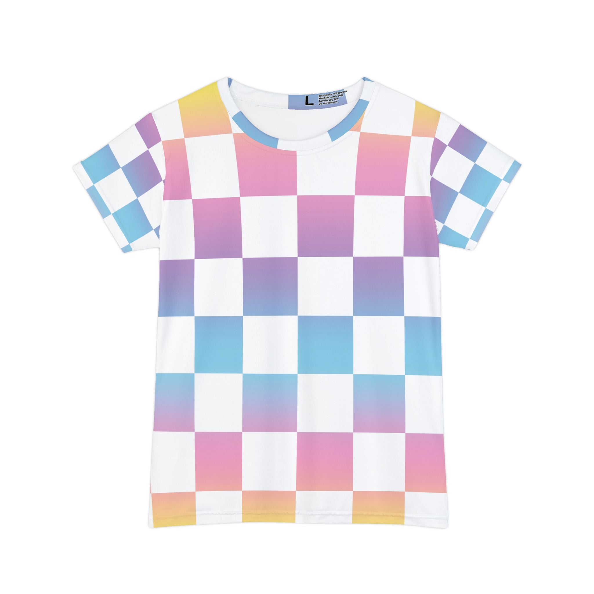 Vaporwave Check II Women's Short Sleeve Shirt (AOP), Artsulli - Art is Long, Life is Short, All Over Prints, Size, XS, , , , , 27792283817975444039