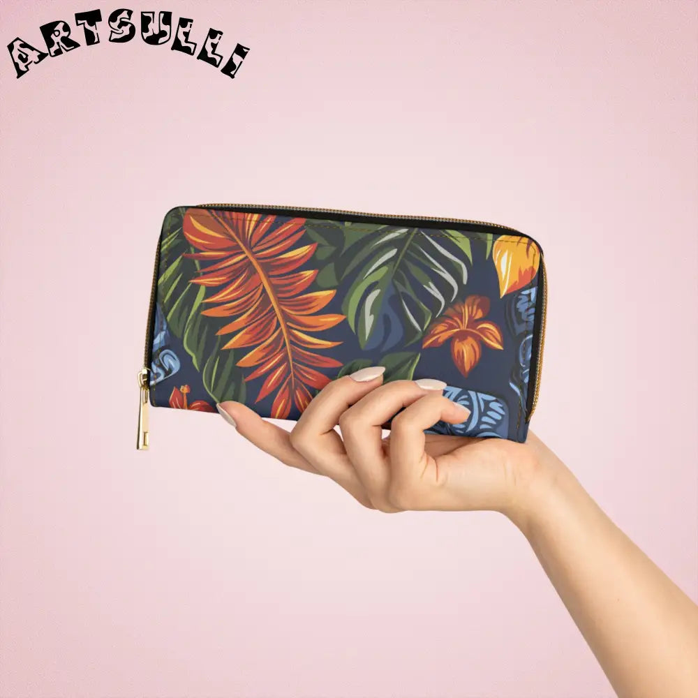JAKKOUTTHEBXX Tropical Floral Faux Leather Wallet 2025