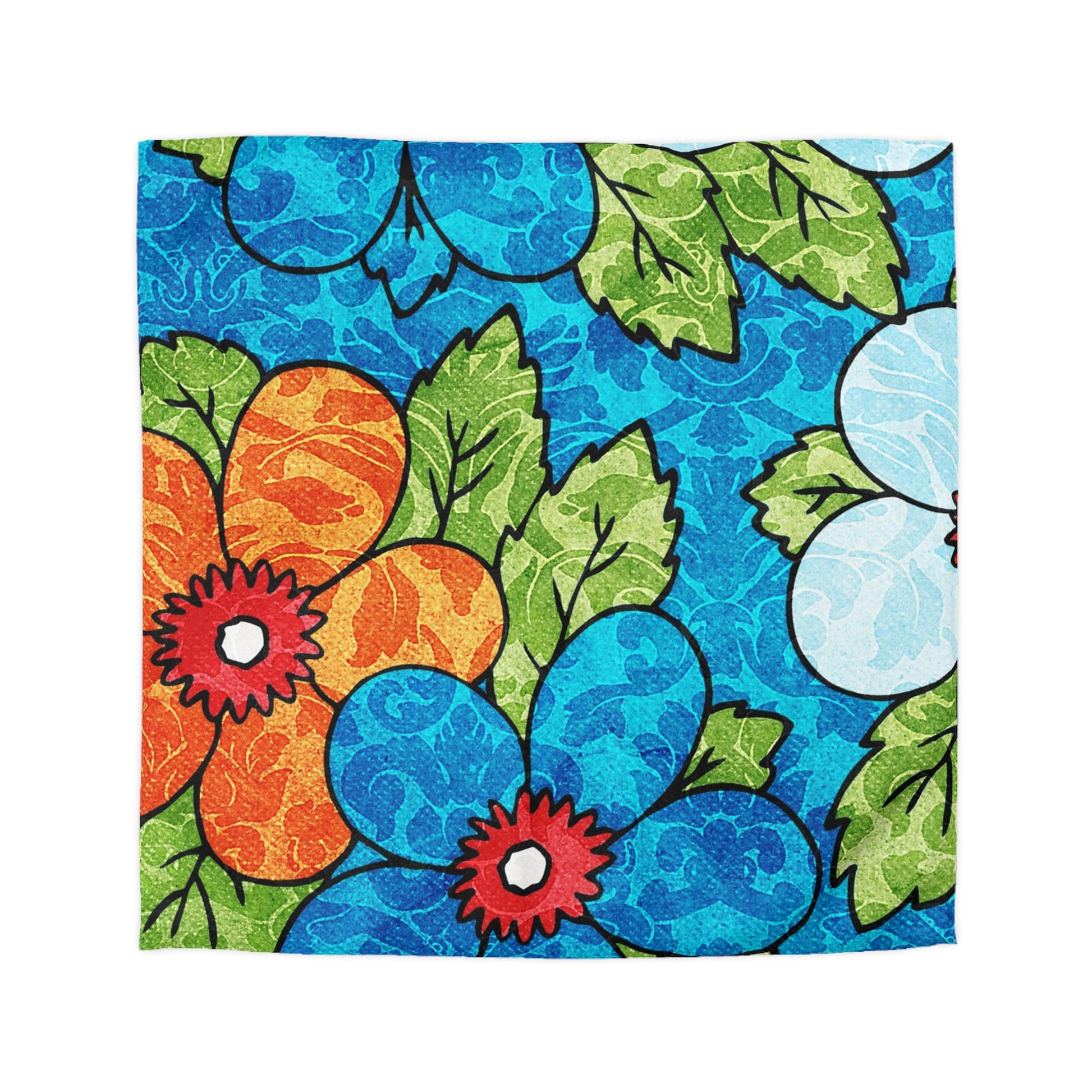 Blue Orange Groovy Microfiber Duvet Cover, Artsulli - Art is Long, Life is Short, Home Decor, Size, Queen, Color, Cream, , , 19788193834281812788