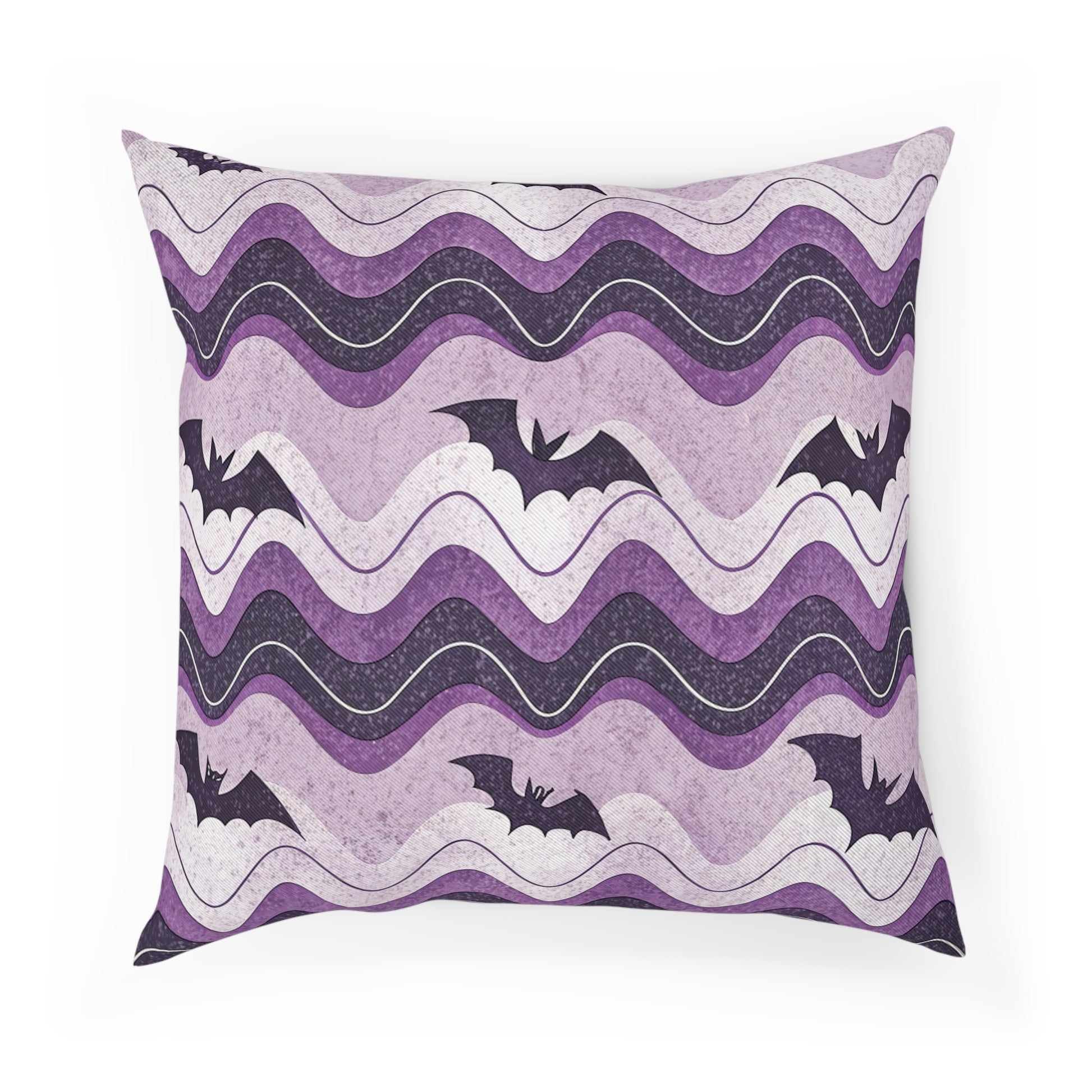 Bat Wave Cushion, Artsulli - Art is Long, Life is Short, Home Decor, Size, 18.1" × 18.1", , , , , 28056828064639