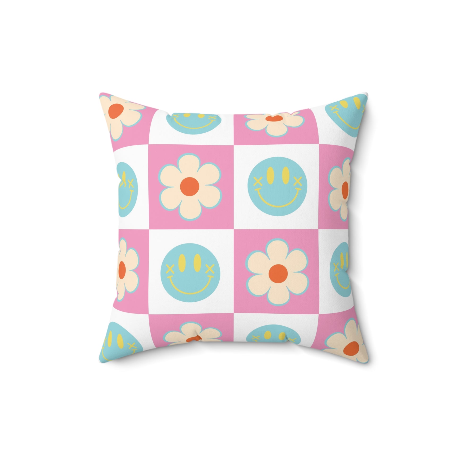 Madotsukis Grin Bloom Spun Polyester Square Pillow, Artsulli - Art is Long, Life is Short, Home Decor, , , , , , , 