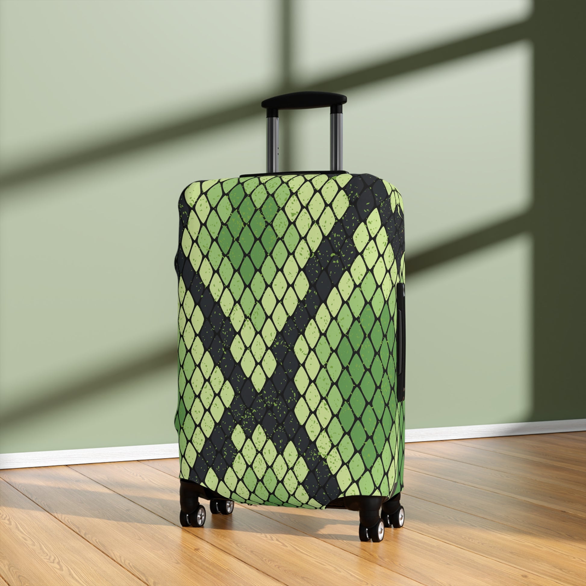 Snake Skin Green and Black Luggage Cover, Artsulli - Art is Long, Life is Short, Accessories, , , , , , , 