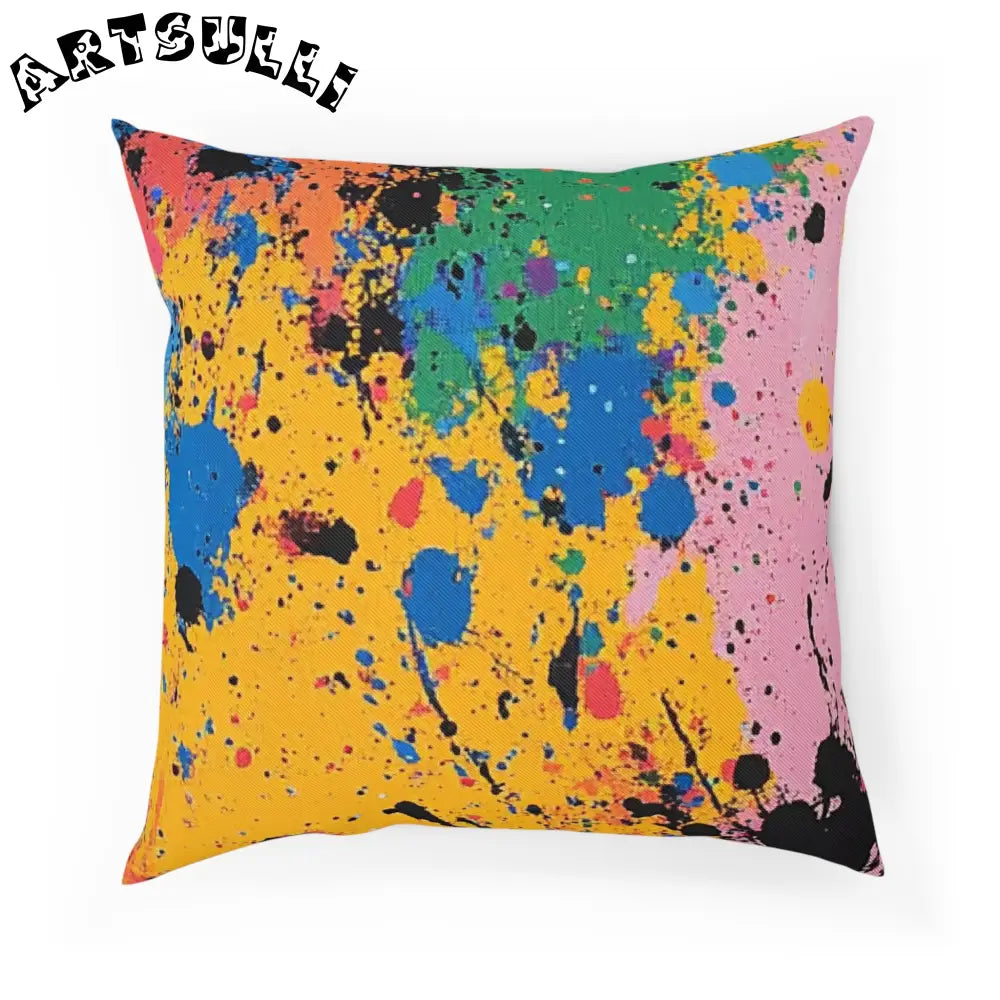 JAKKOUTTHEBXX The Colors Of Paint Splatter Cushion JAKKOUTTHEBXX