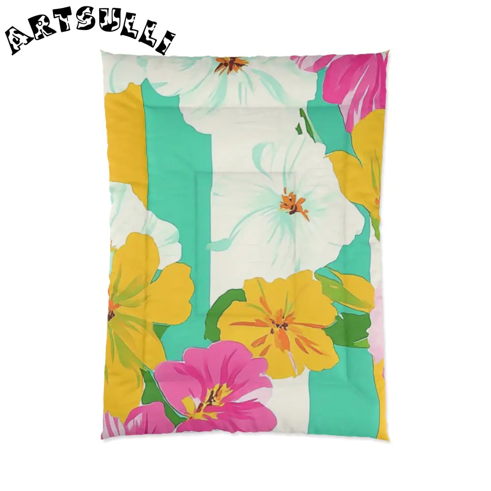 JAKKOUTTHEBXX Colorful Floral Stripe Duvet Cover - JAKKOUTTHEBXX