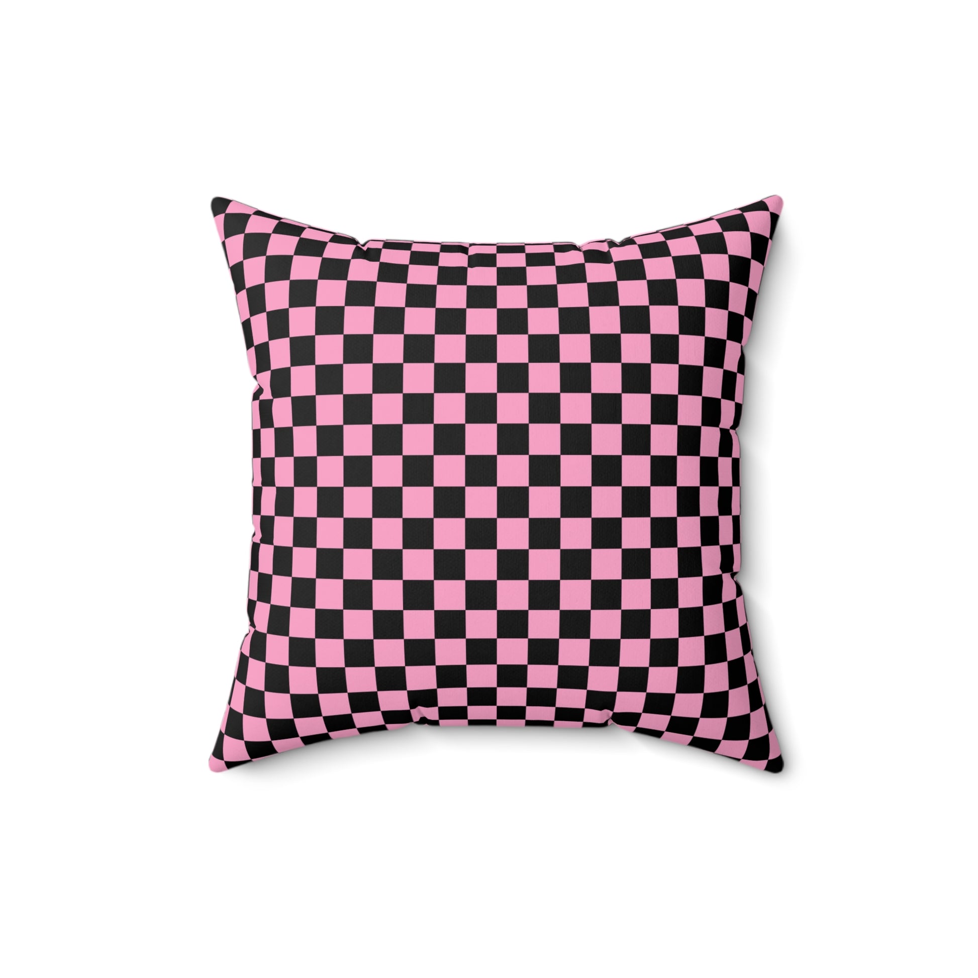 Checkerboard II Black and Pink Spun Polyester Square Pillow, Artsulli - Art is Long, Life is Short, Home Decor, , , , , , , 