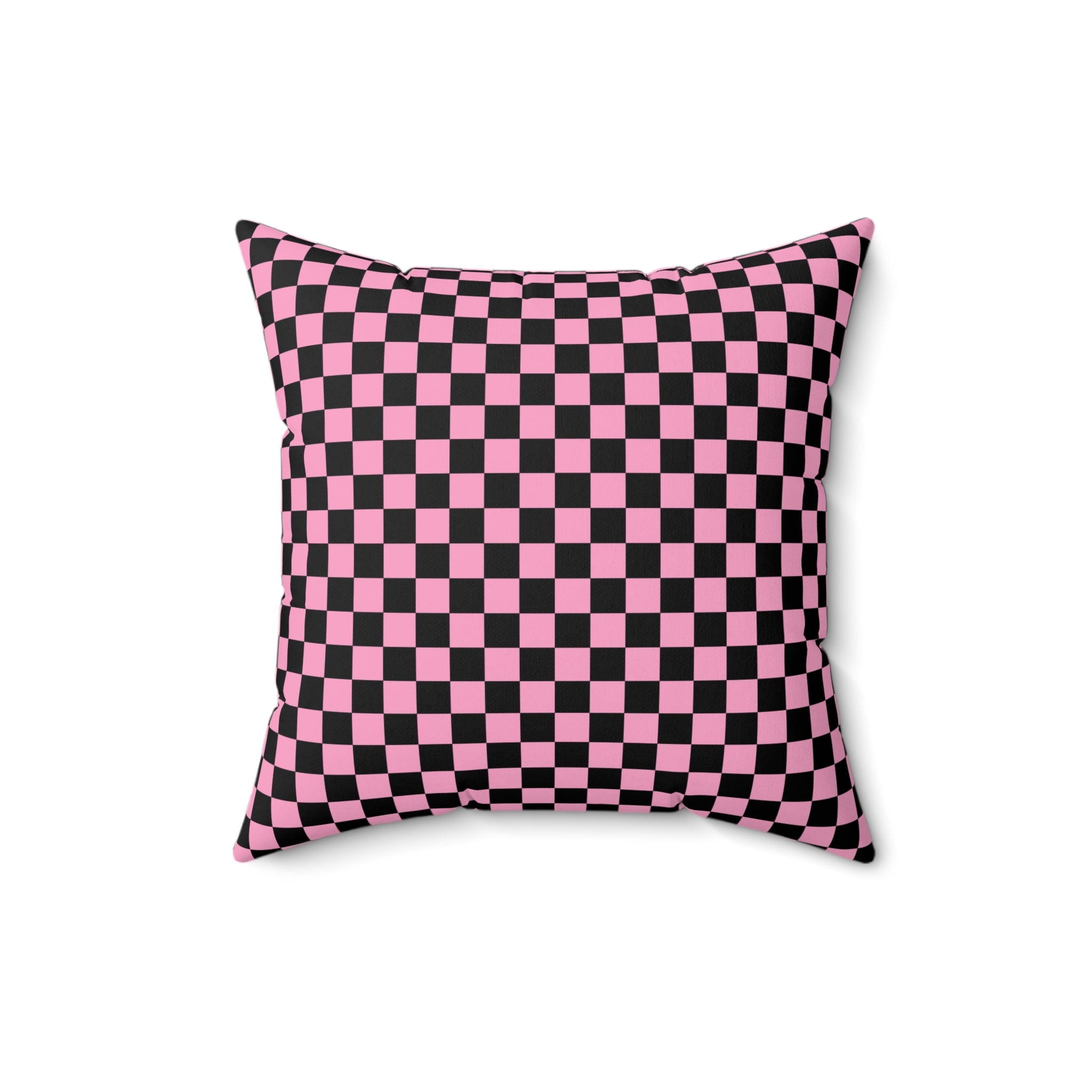 Checkerboard II Black and Pink Spun Polyester Square Pillow, Artsulli - Art is Long, Life is Short, Home Decor, , , , , , , 