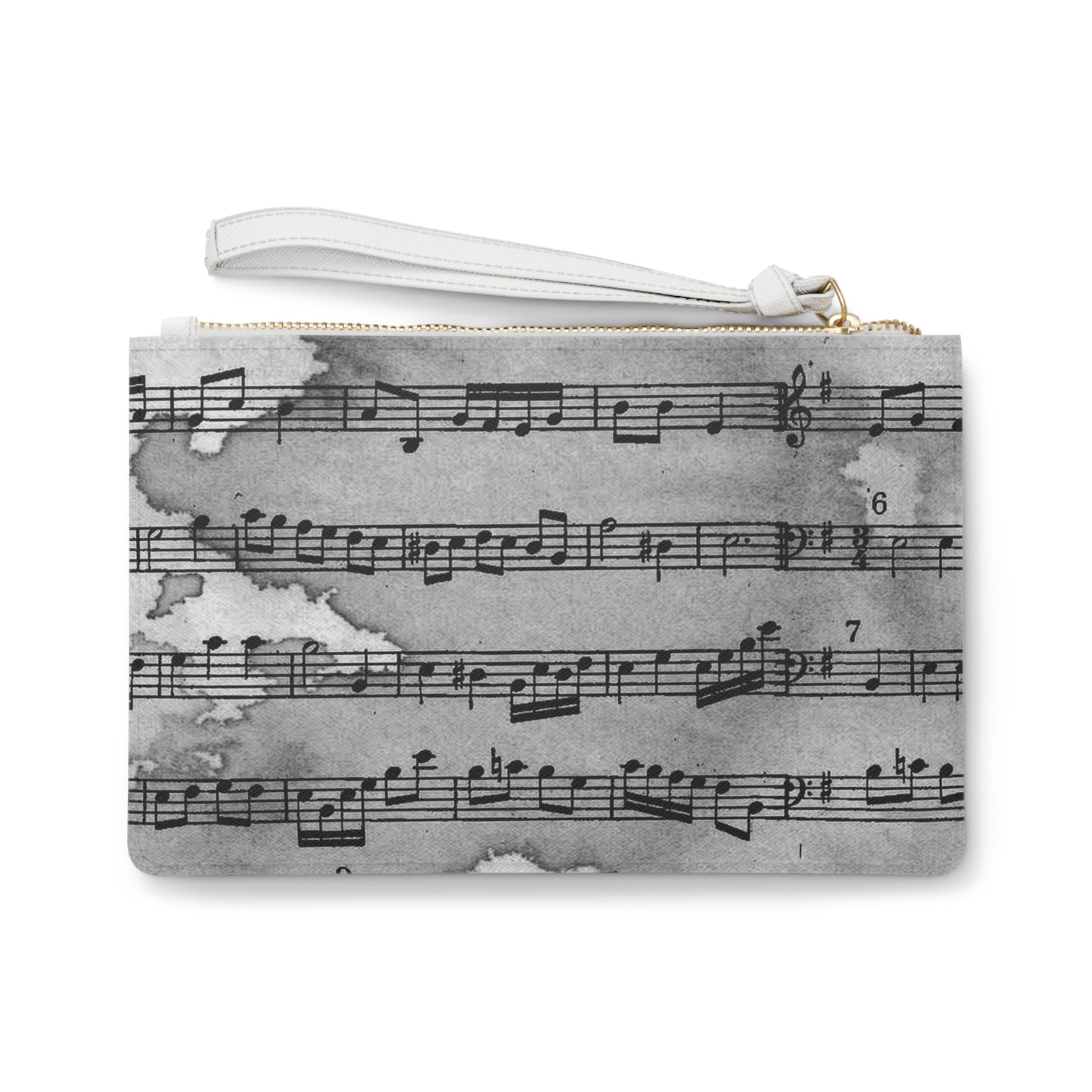 Drip Spill Type Beat Sheet Music Black Clutch Bag, Artsulli - Art is Long, Life is Short, Bags, , , , , , , 