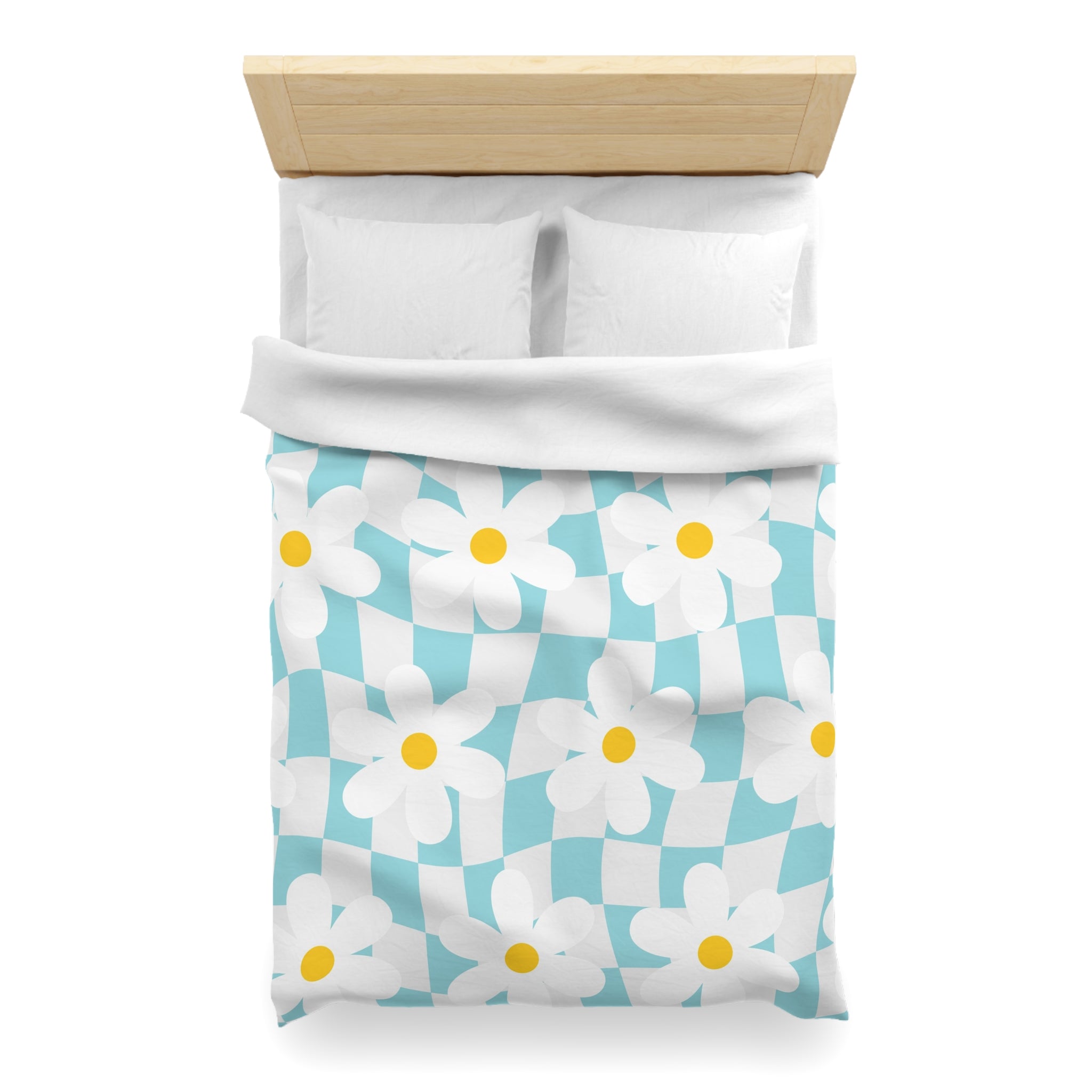 Trippy Check Garden Microfiber Duvet Cover, Artsulli - Art is Long, Life is Short, Home Decor, , , , , , , 