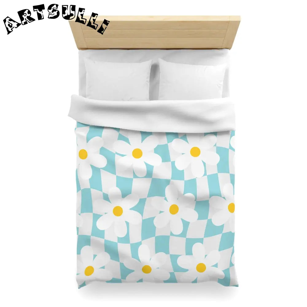 JAKKOUTTHEBXX Trippy Check Garden Microfiber Duvet Cover