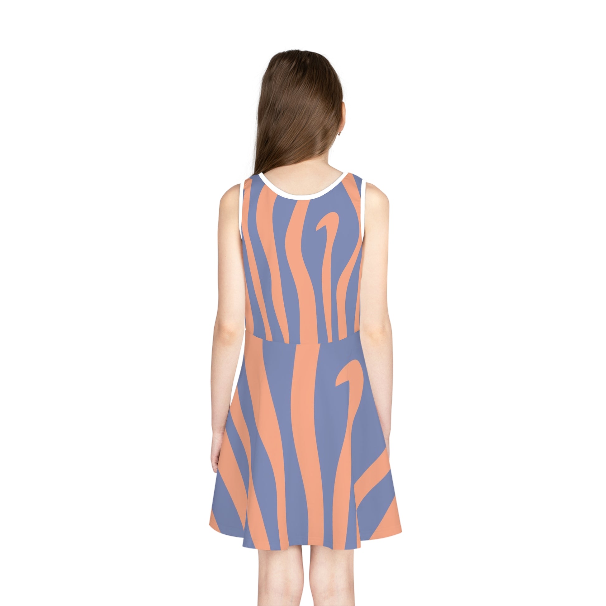 Melting Zebra Stripes Girls' Sleeveless Sundress (AOP), Artsulli - Art is Long, Life is Short, All Over Prints, , , , , , , 