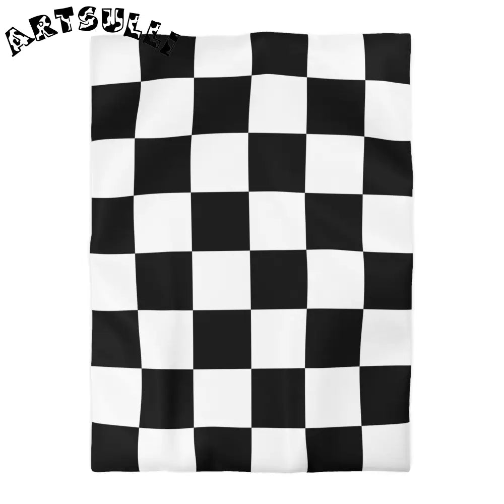 JAKKOUTTHEBXX Checkerboard Black and White Microfiber Duvet Cover