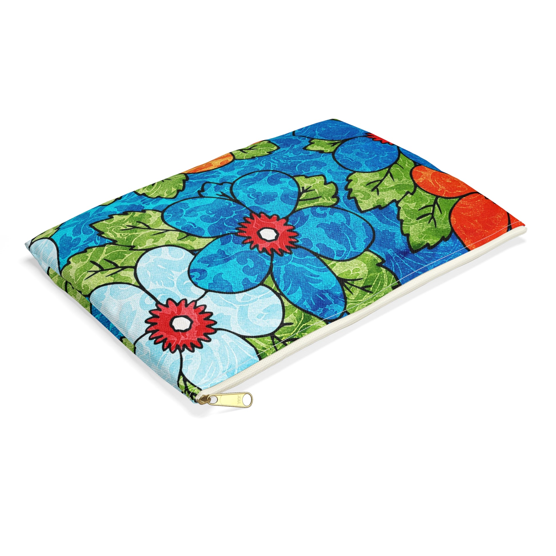 Blue Orange Groovy Accessory Pouch, Artsulli - Art is Long, Life is Short, Bags, , , , , , , 