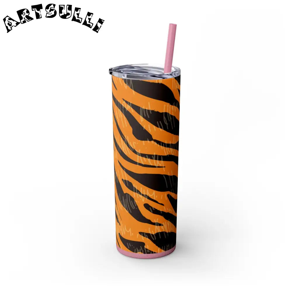 JAKKOUTTHEBXX Tiger Scratches Orange & Black Skinny Tumbler