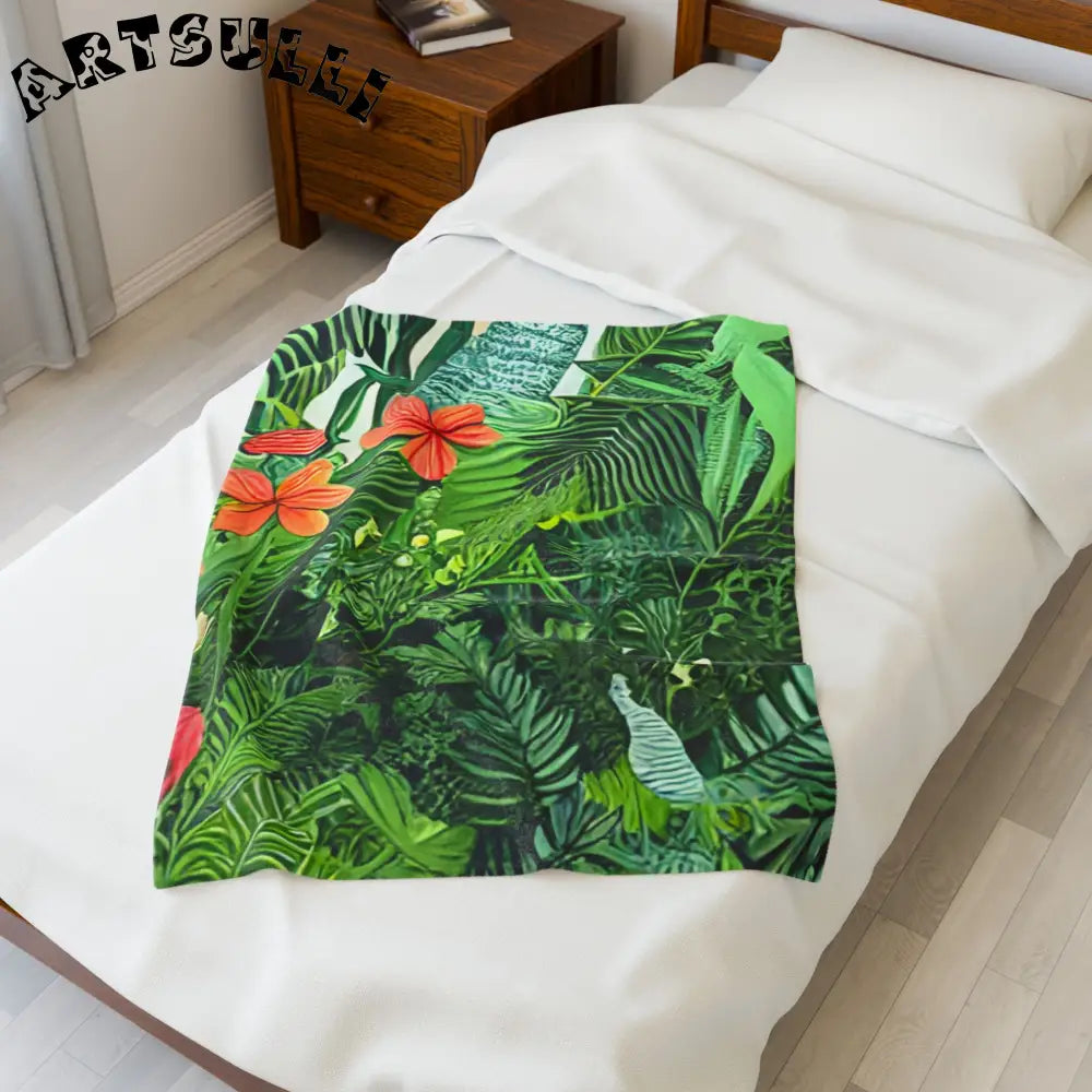 JAKKOUTTHEBXX Vibrant Jungle Scene Digital Art Print with Orange