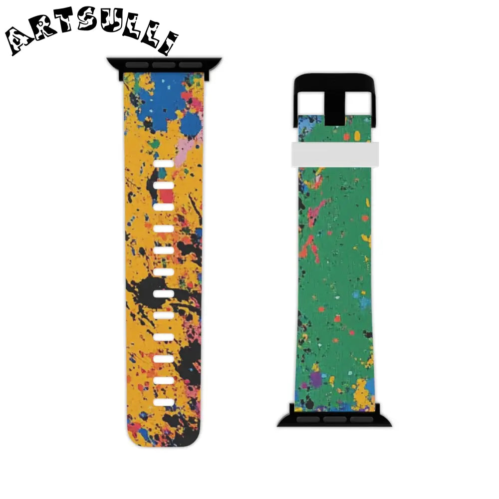 JAKKOUTTHEBXX The Colors Of Paint Splatter Watch Band for Apple
