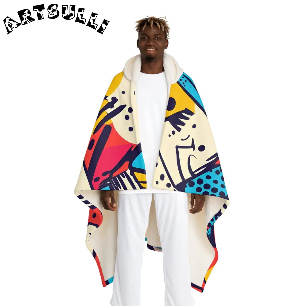 JAKKOUTTHEBXX Comic x Pop Art Hooded Sherpa Fleece Blanket