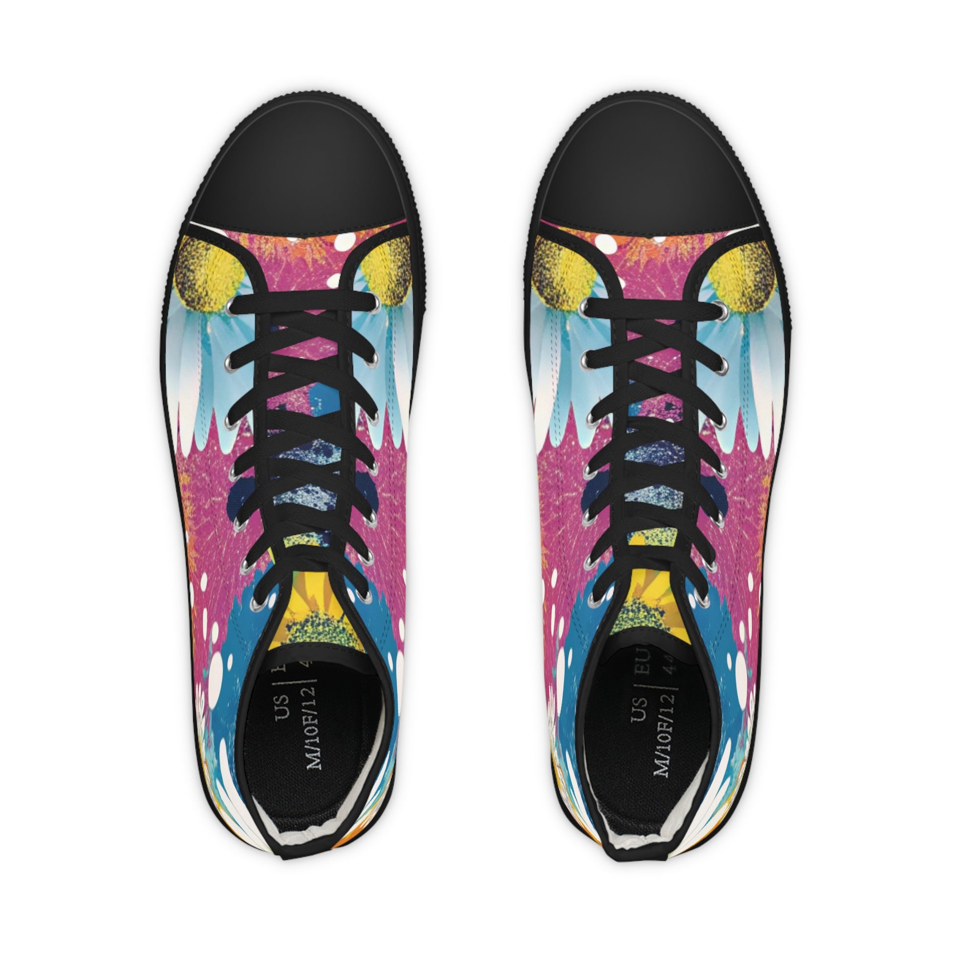 Magical Flower Explosion IV Multi-Color Men's High Top Sneakers, Artsulli - Art is Long, Life is Short, Shoes, , , , , , , 
