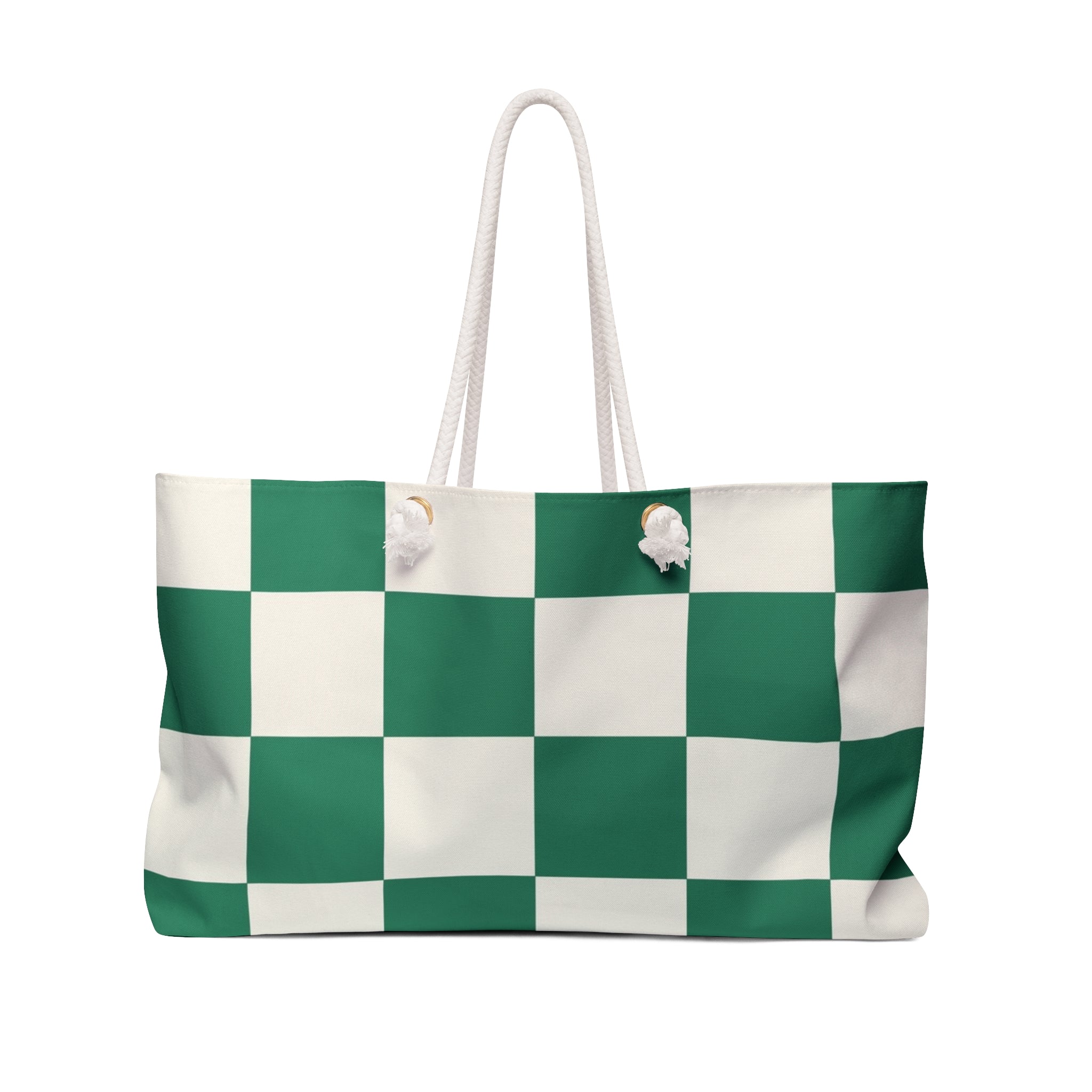 Checkerboard Dark Green Weekender Bag, Artsulli - Art is Long, Life is Short, Bags, Size, 24" × 13", , , , , 22501090640600871123