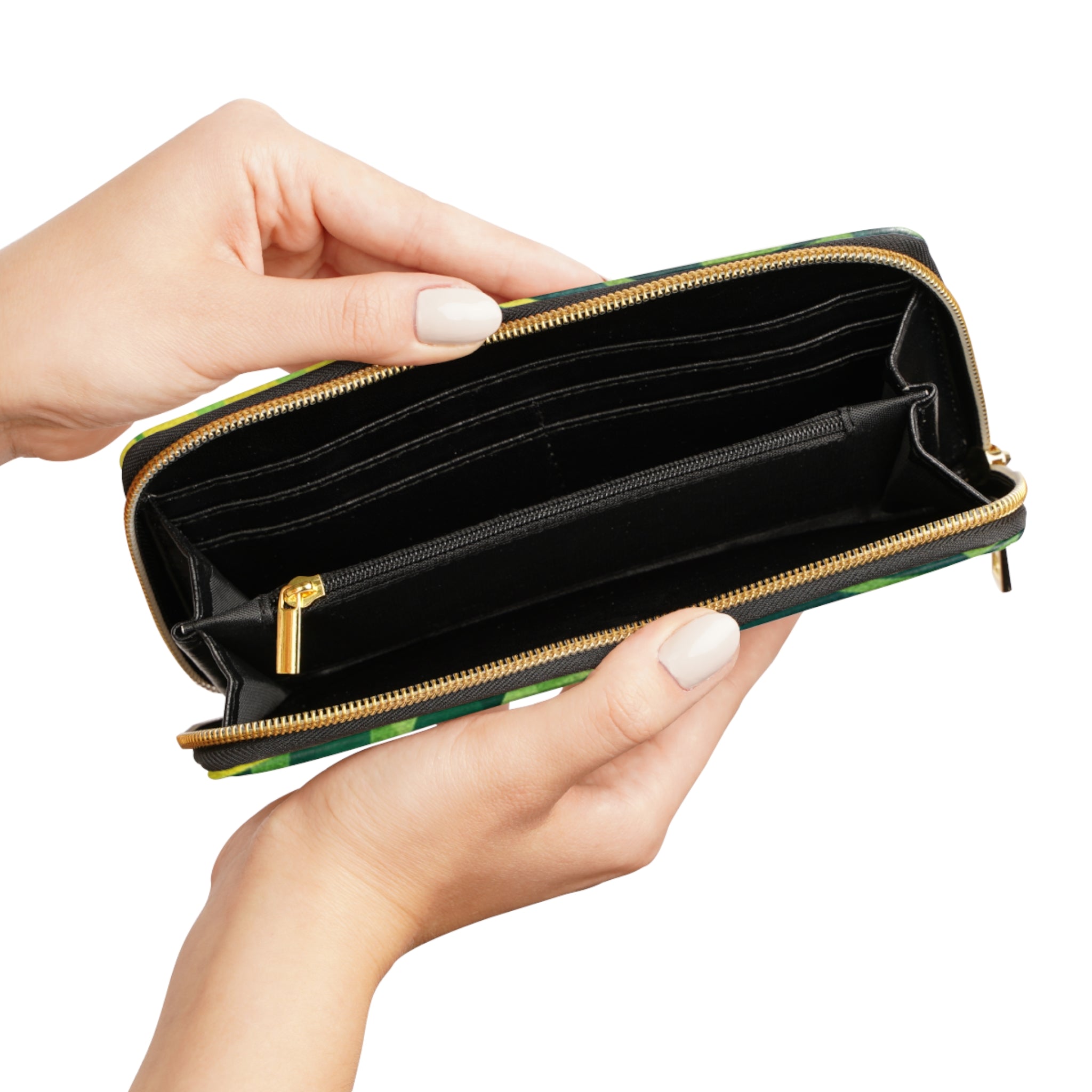 Green Leaf x Yellow Leaf x Tropical x Jungle Zipper Wallet, Artsulli - Art is Long, Life is Short, Accessories, , , , , , , 