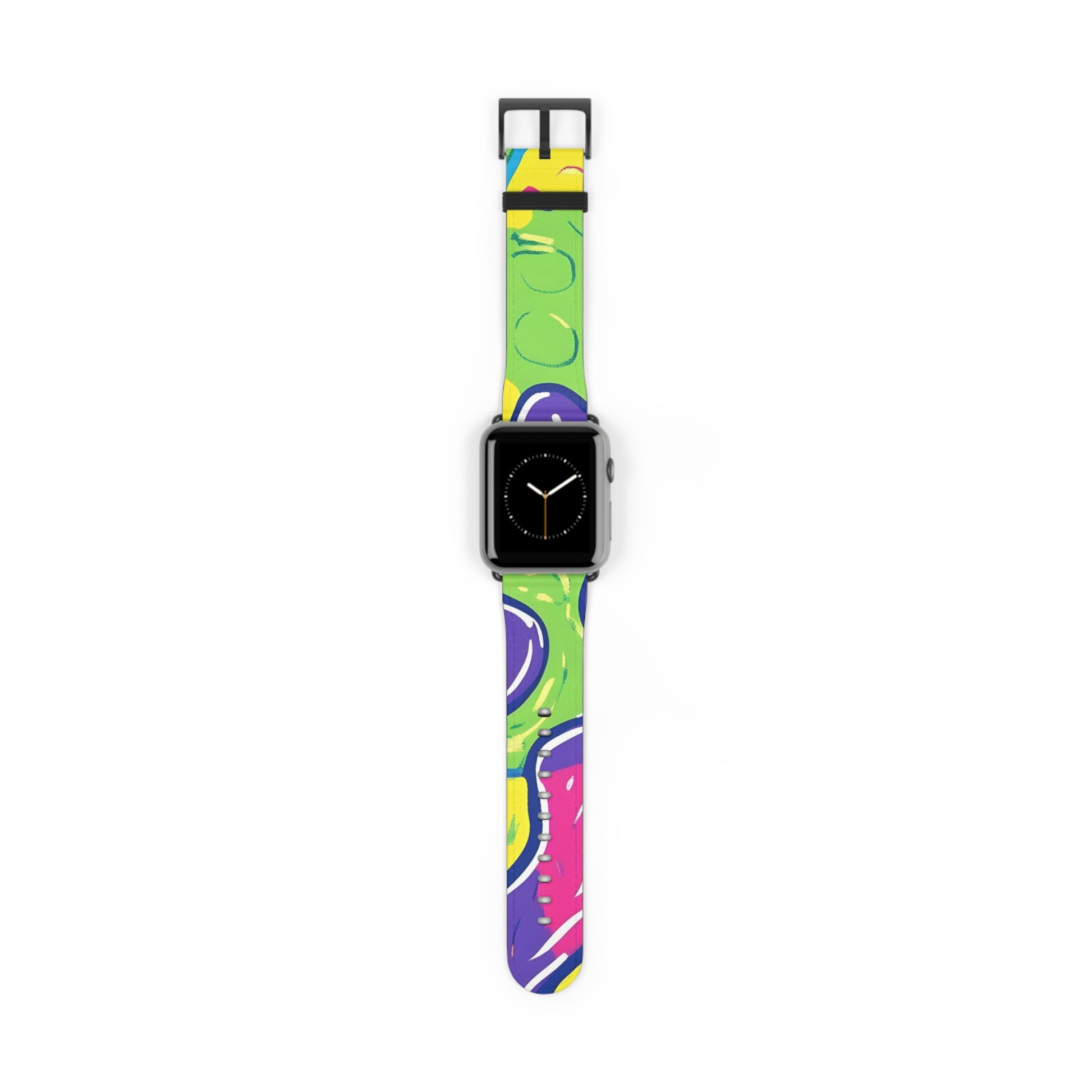 90s Trippy Slime Watch Band, Artsulli - Art is Long, Life is Short, Accessories, Size, 42 - 45 mm, Color, Black Matte, , , 21308501976631718241