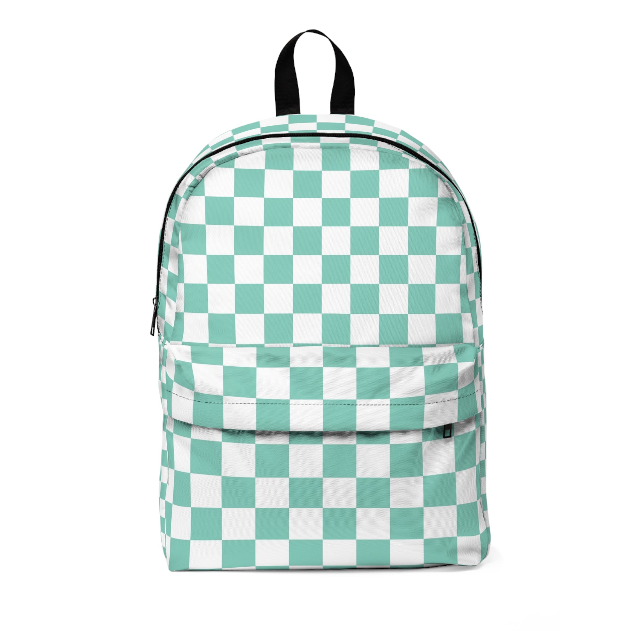 Checkerboard Light Green Unisex Classic Backpack, Artsulli - Art is Long, Life is Short, Bags, Size, One size, , , , , 27211452375195467327