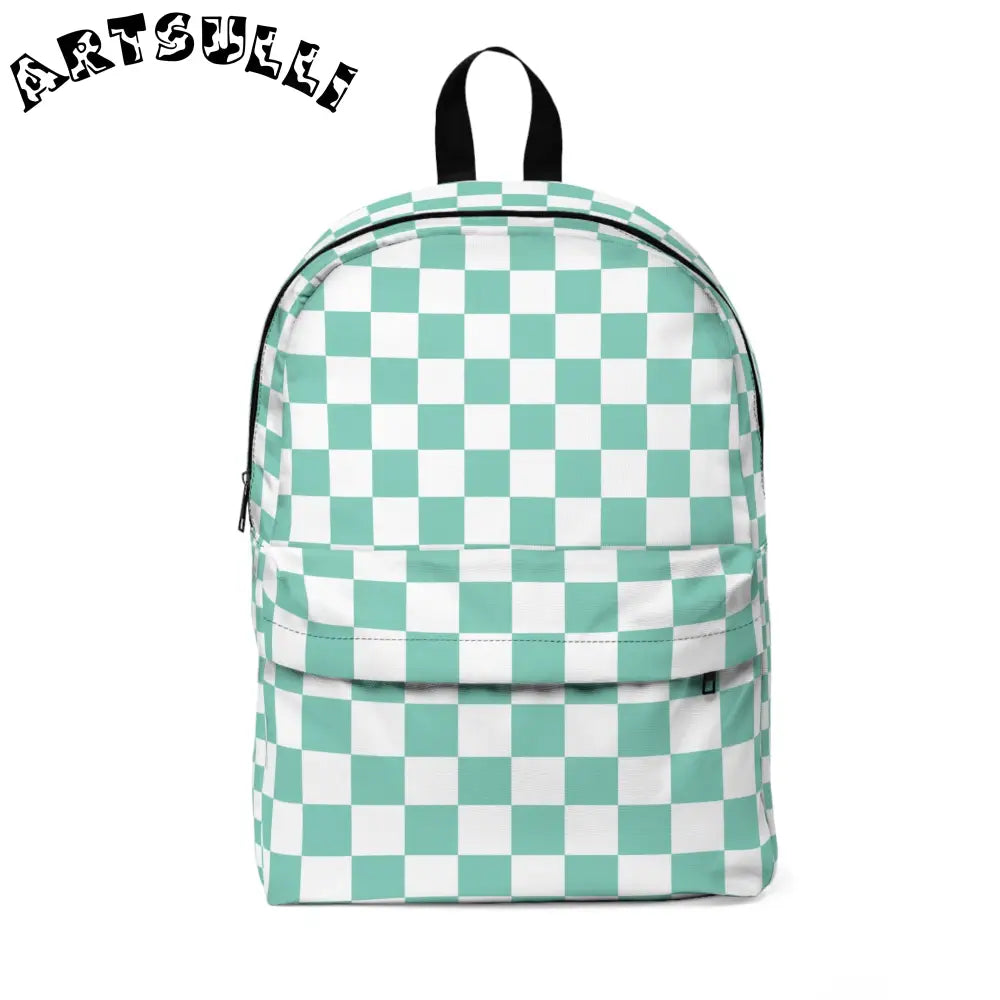 JAKKOUTTHEBXX Checkerboard Light Green Unisex Classic Backpack