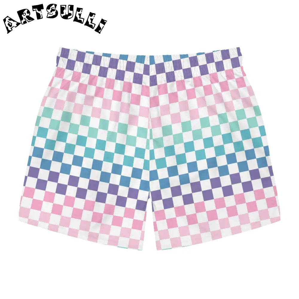 JAKKOUTTHEBXX Vaporwave Rainbow Checkerboard II Multi-Color Swim