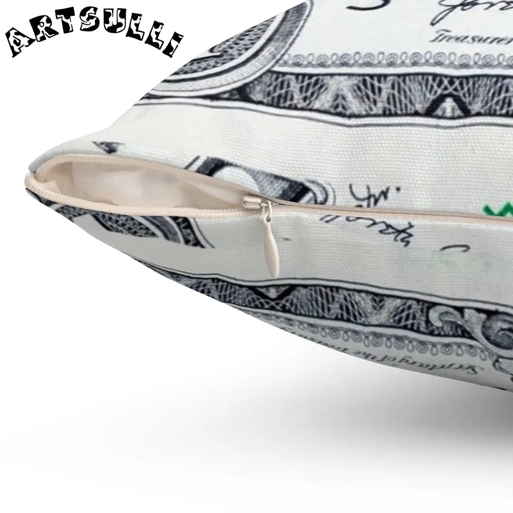 JAKKOUTTHEBXX Dollar Bill Statement Indoor Pillow 2025