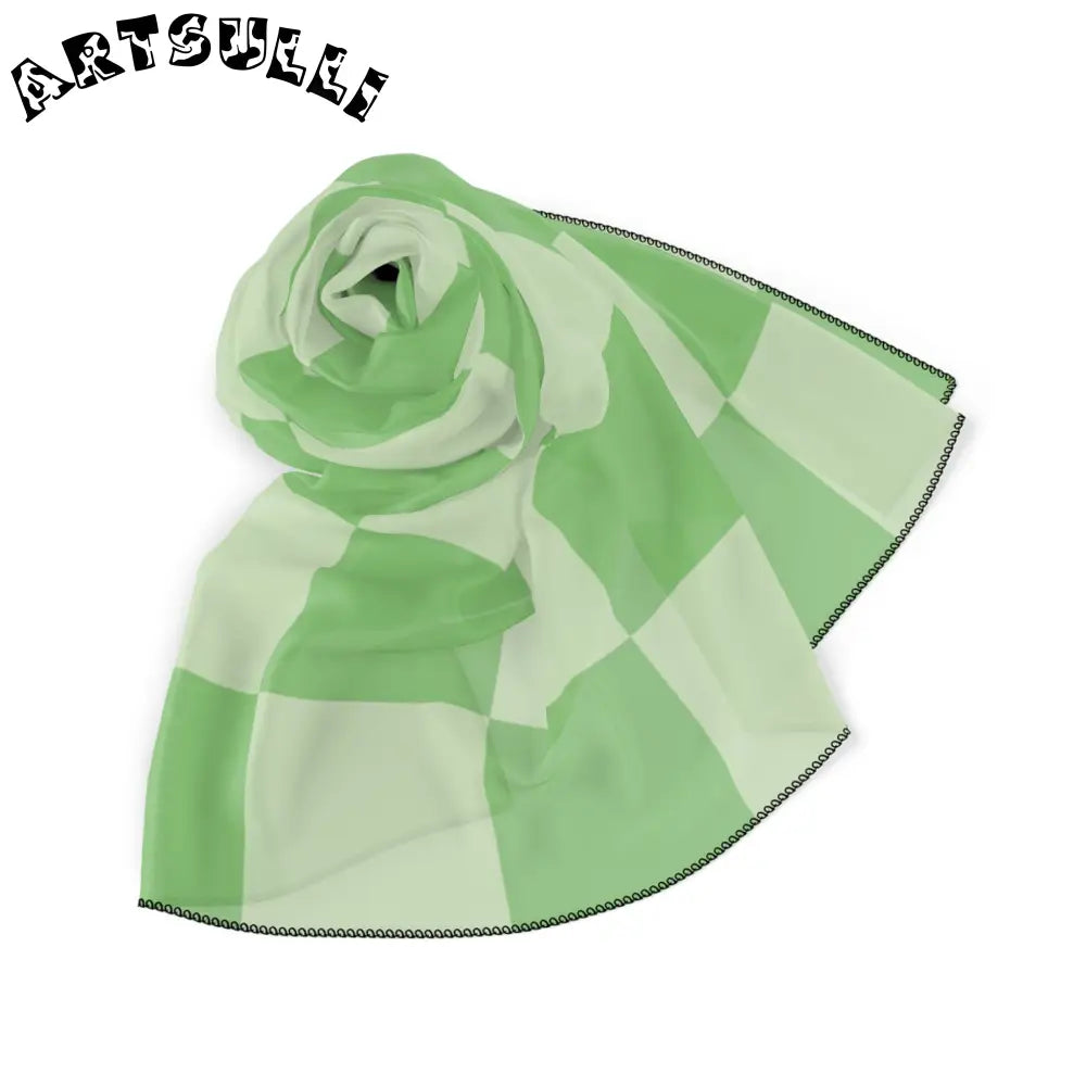 JAKKOUTTHEBXX Checkerboard Green Poly Scarf JAKKOUTTHEBXX Artsulli