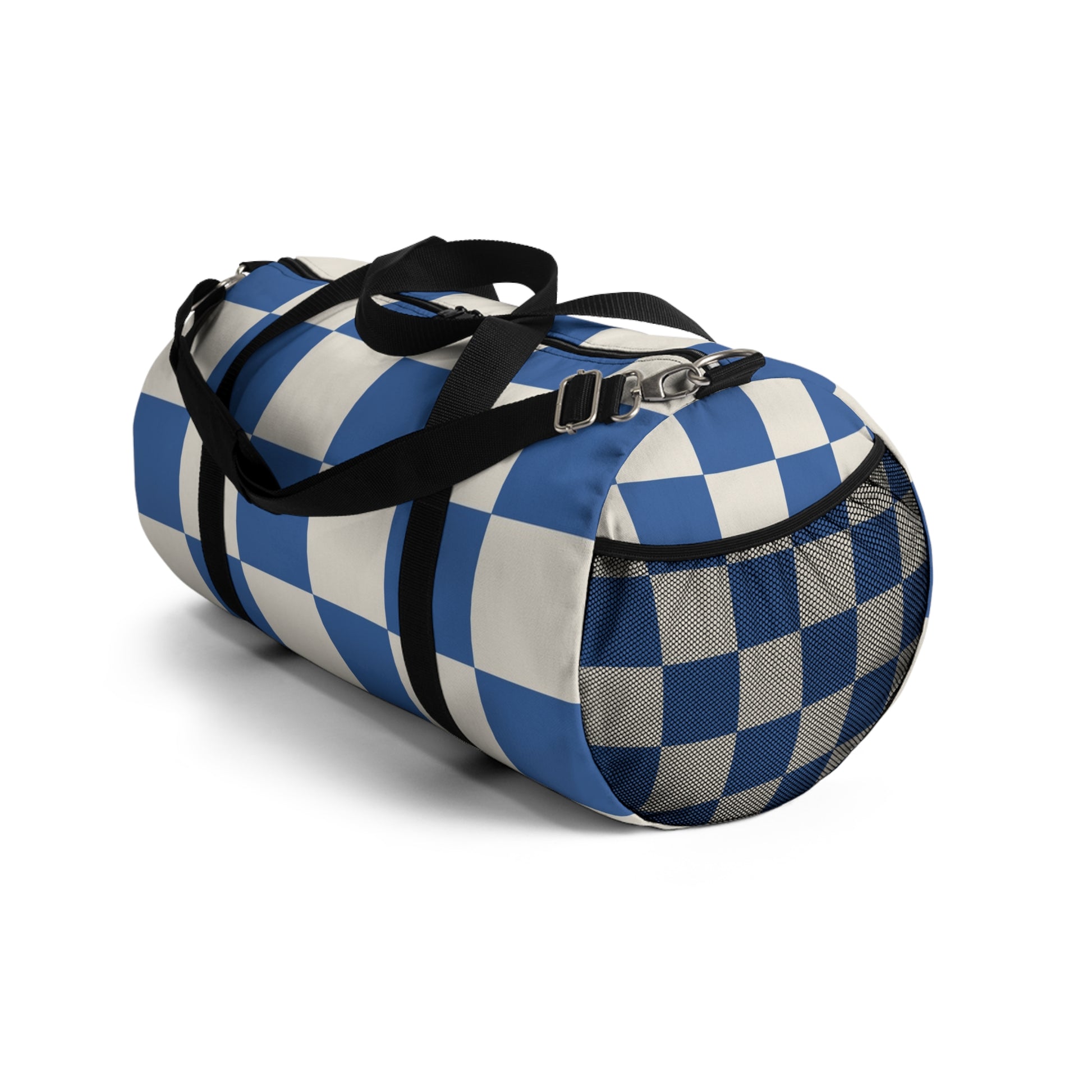 Checkerboard Blue Duffel Bag, Artsulli - Art is Long, Life is Short, Bags, , , , , , , 