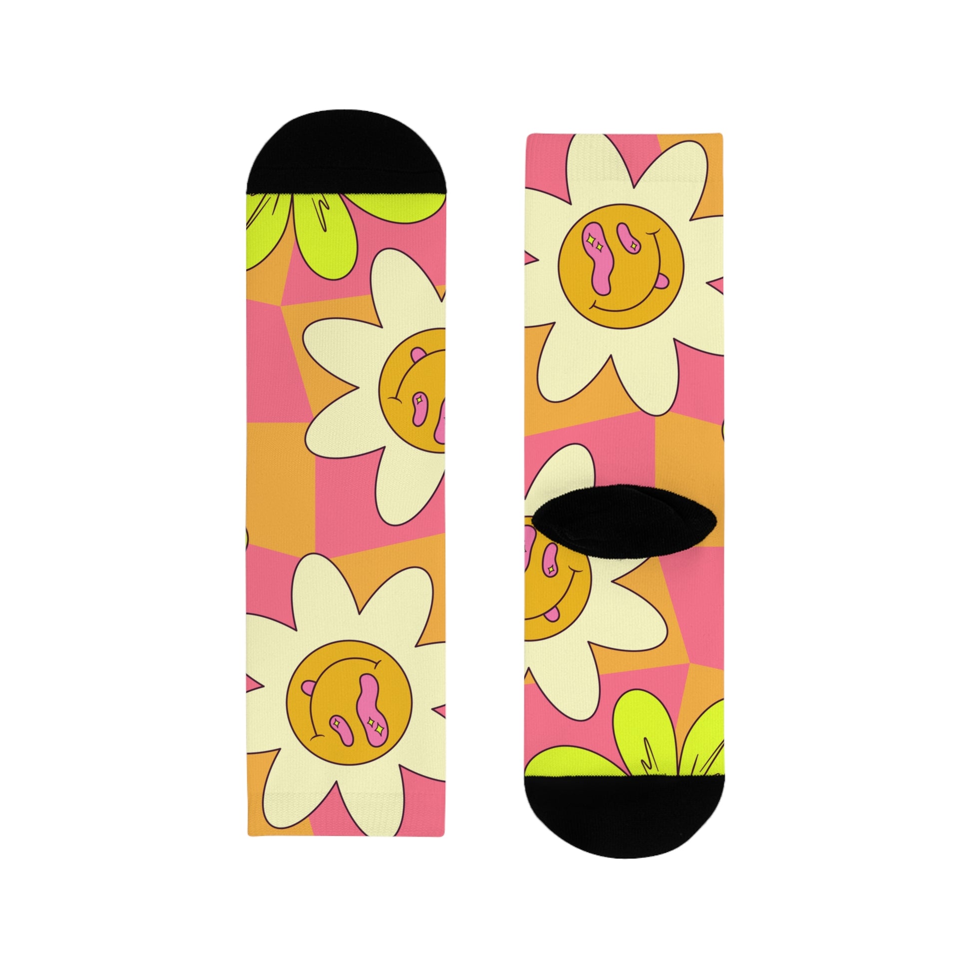 Trippy Sour Face Rave Sublimation Crew Socks (EU), Artsulli - Art is Long, Life is Short, All Over Prints, Size, S, , , , , 13957726889519