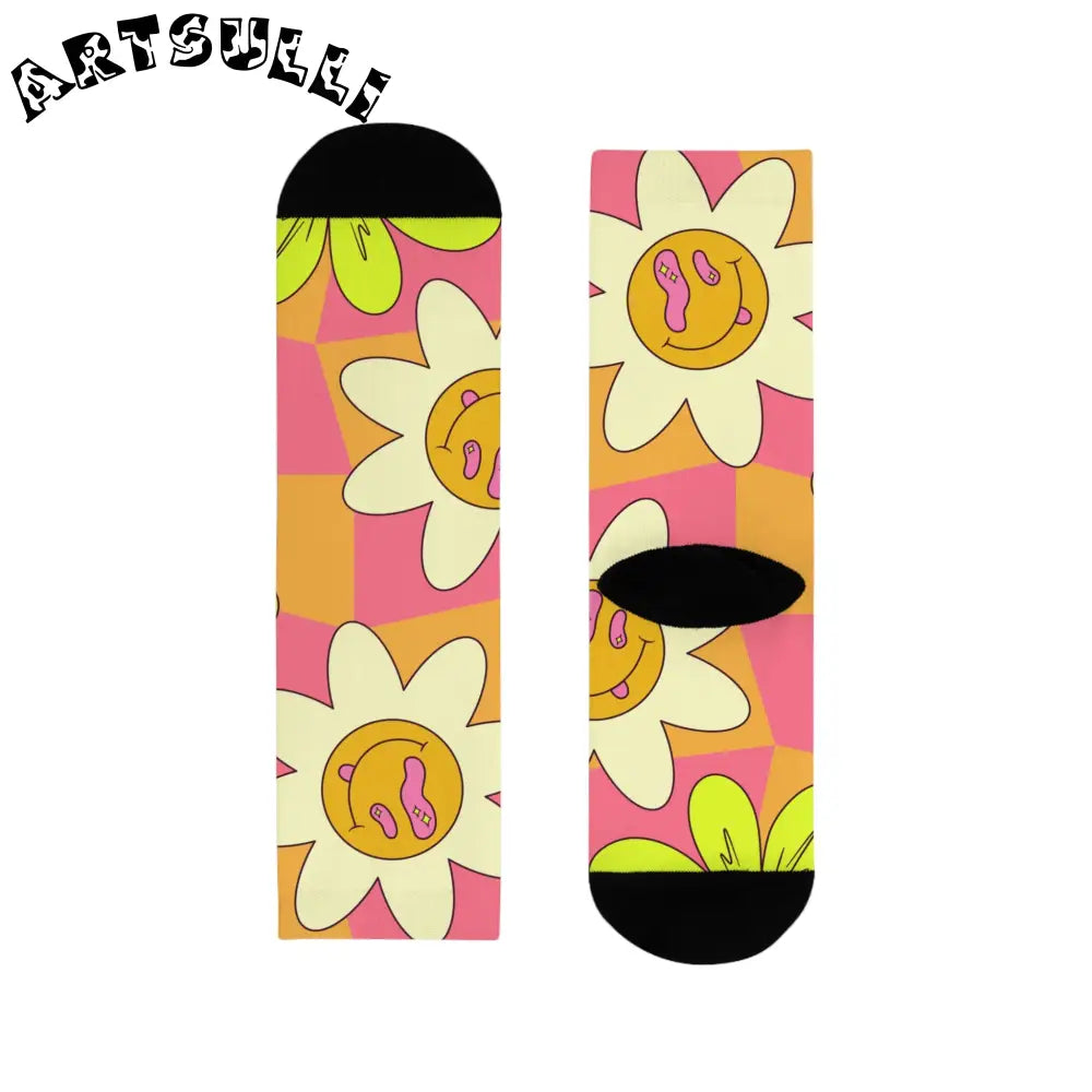 JAKKOUTTHEBXX Trippy Sour Face Rave Sublimation Crew Socks (EU)